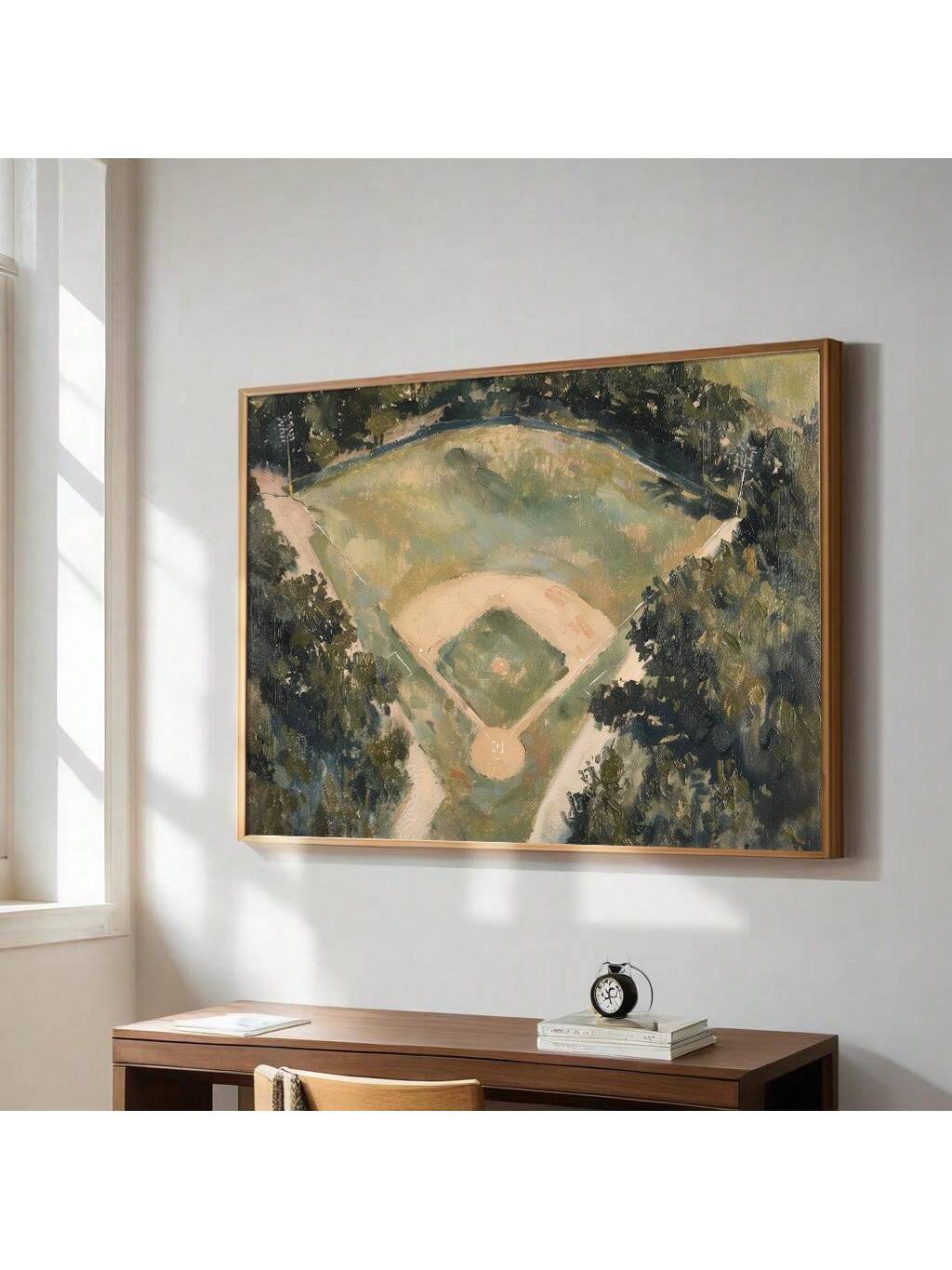 Capture the timeless spirit of America’s favorite pastime with this Vintage Baseball Field Canvas Print. Expertly crafted with a rustic aesthetic, it brings authentic charm and history into any space. Perfect for sports enthusiasts, this detailed artwork celebrates baseball’s heritage while enhancing your décor with a classic, enduring appeal.
