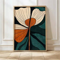 Two piece botanical wall art set with modern Japandi style