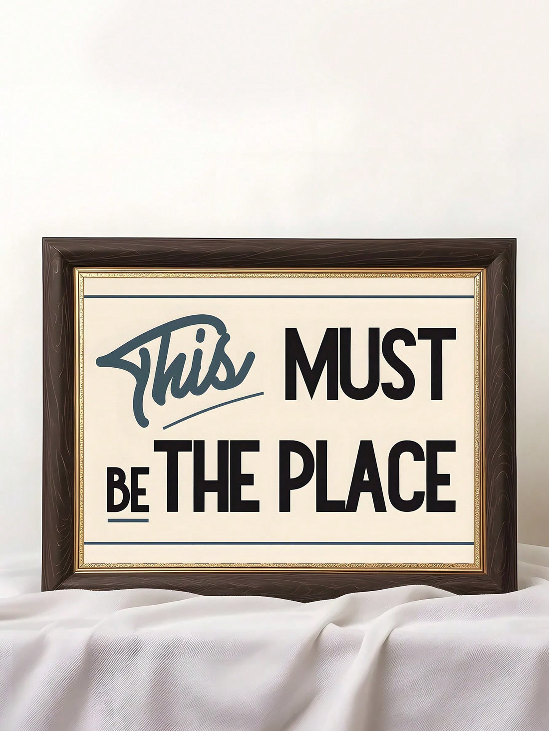Transform your living space with this striking canvas art piece featuring the timeless quote "This Must Be The Place." Expertly crafted with a retro vintage aesthetic, this artwork blends nostalgic charm with contemporary design sensibilities. The carefully curated color palette and typography create a sophisticated focal point that complements modern interiors while evoking warmth and character. Perfect for bedrooms, living rooms, or creative spaces, this canvas serves as both a meaningful statement and an