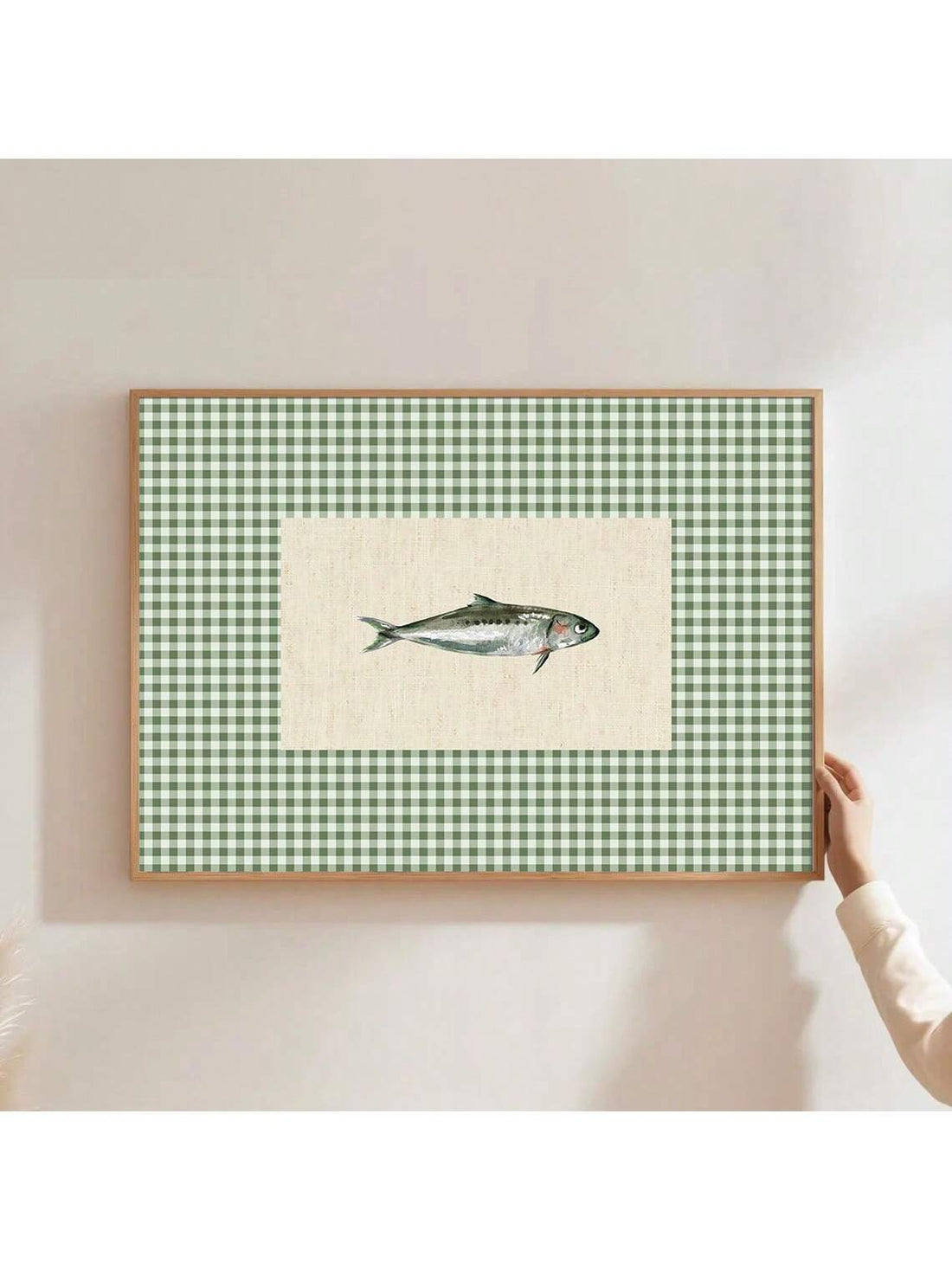 Elevate your living space with this Vintage Green Checkered Fish Wall Art Poster, designed to blend minimalist fisherman aesthetics with modern home decor. Its subtle green checkered pattern and classic fish illustration create a timeless piece that adds character without overwhelming your room. Perfect for enthusiasts of nautical themes or those seeking a refined