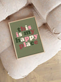 This Is My Happy Place Bohemian Canvas Wall Art Vintage Inspirational Quote Decor