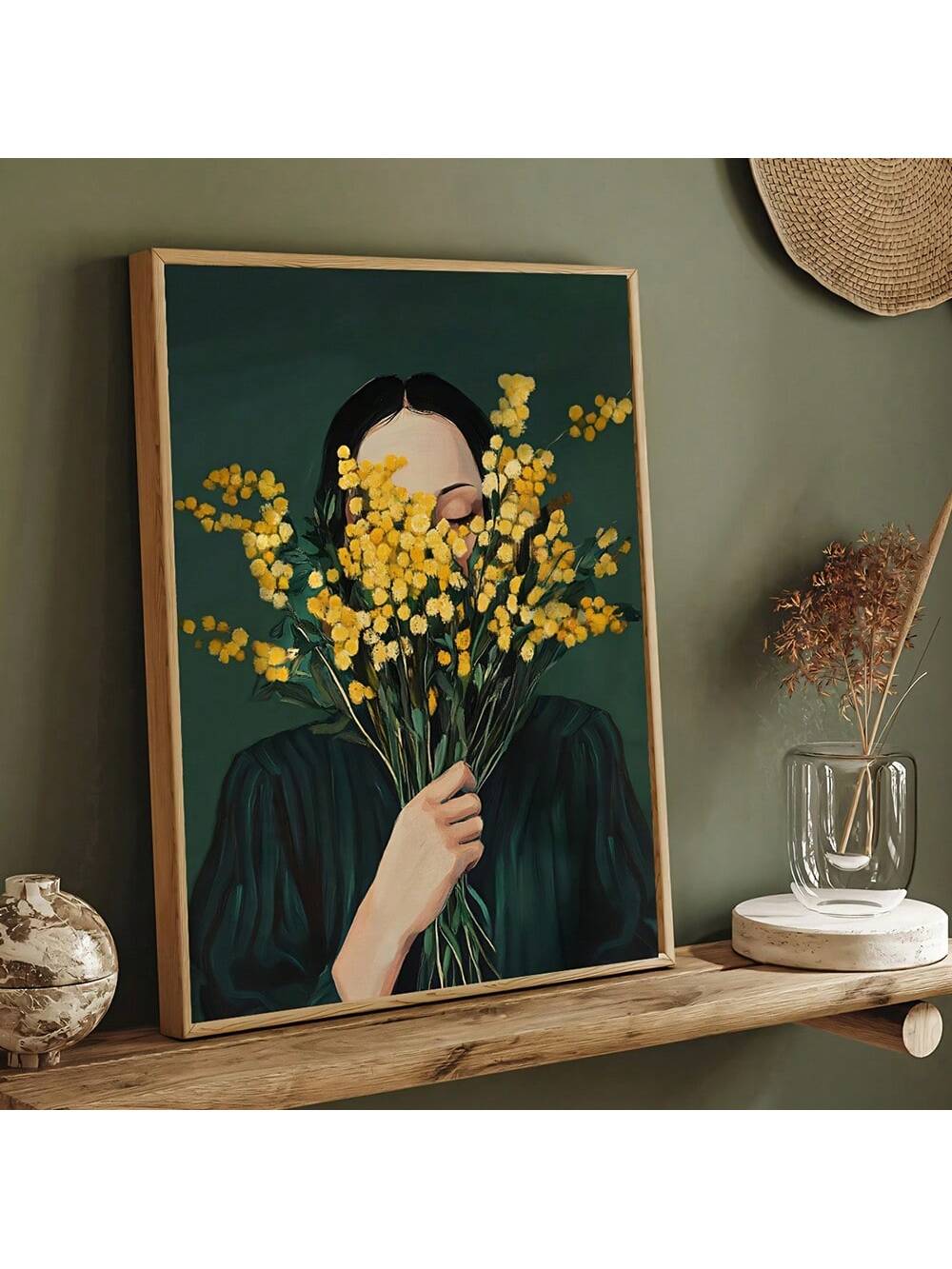 Elevate your interior with this striking modern art print featuring an abstract female silhouette rendered in sophisticated green tones. The minimalist composition combines clean lines and contemporary aesthetics, making it an ideal focal point for living rooms, bedrooms, or creative workspaces. Printed on premium canvas with a matte finish, this piece brings artistic depth without overwhelming your décor. Perfect for those seeking to infuse their home with modern elegance and thoughtful design. Available i