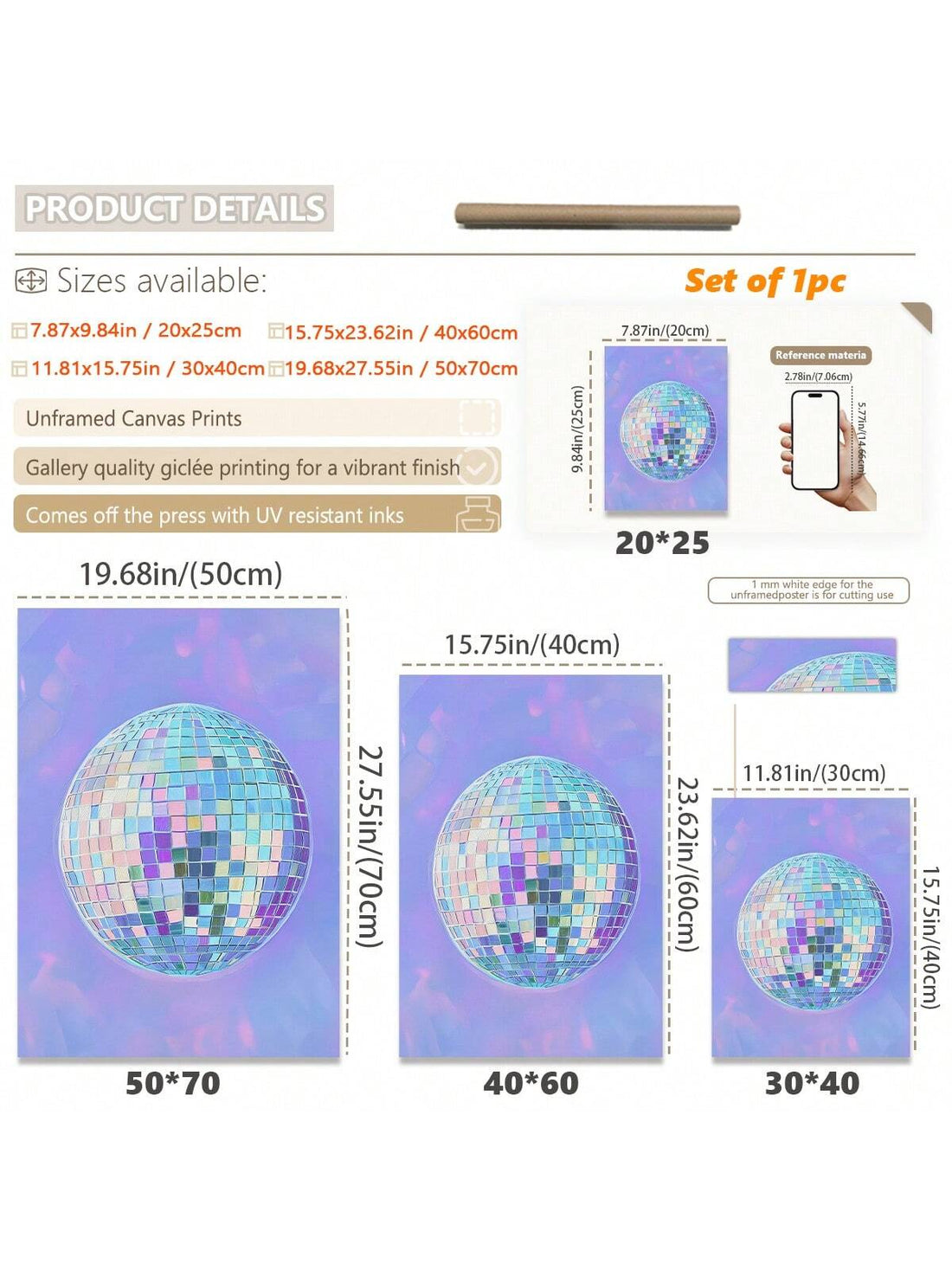 Elevate your space with this Vibrant Purple Girl Disco Ball Canvas Art, featuring a minimalist design framed for a sleek, modern look. Crafted with waterproof materials, it ensures durability and easy maintenance, making it ideal for various environments. This artwork combines bold color and contemporary style, perfect for adding a dynamic focal point to any room while maintaining a clean, sophisticated aesthetic.