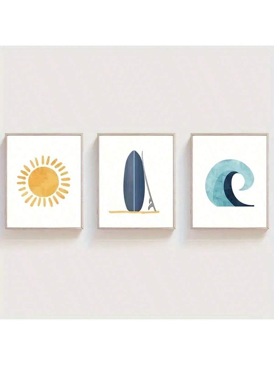 Transform your space with this sophisticated 3-piece Abstract Surfboard Canvas Art Set. Each panel features clean lines and minimalist design elements that evoke the elegant silhouette of surfboards. The contemporary aesthetic complements modern interiors, adding visual interest without overwhelming your décor scheme. Ideal for living rooms, bedrooms, or any space requiring a refined artistic focal point. Professional-grade canvas ensures lasting quality and vibrant visual impact.