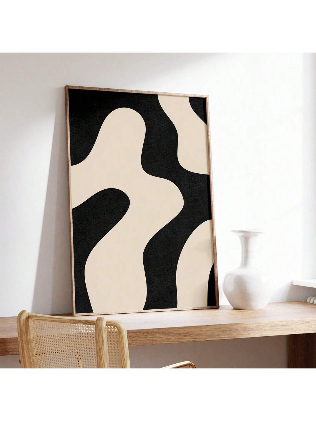 Elevate your space with this sophisticated wall art poster that embodies mid-century modern design principles. Featuring clean lines and a restrained color palette of neutral tones, this unframed piece seamlessly complements contemporary and classic interiors alike. The minimalist aesthetic creates visual calm while serving as a focal point that doesn't overwhelm. Perfect for living rooms, bedrooms, or home offices, this versatile poster works beautifully in gallery walls or as a standalone statement. The u