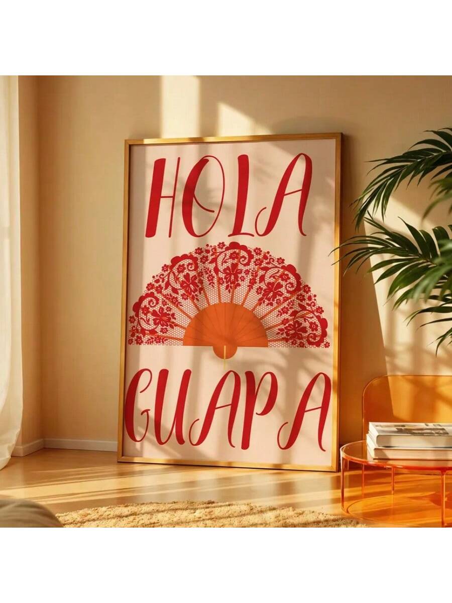 Elevate your living space with the Vibrant Hola Guapa Art Canvas Print, a unique interpretation of Spanish fan culture. This striking canvas features bold colors and dynamic design, perfect for adding a touch of modern elegance and cultural flair to your home. Crafted to offer exceptional visual impact, it complements contemporary interiors while celebrating vibrant Spanish artistry.