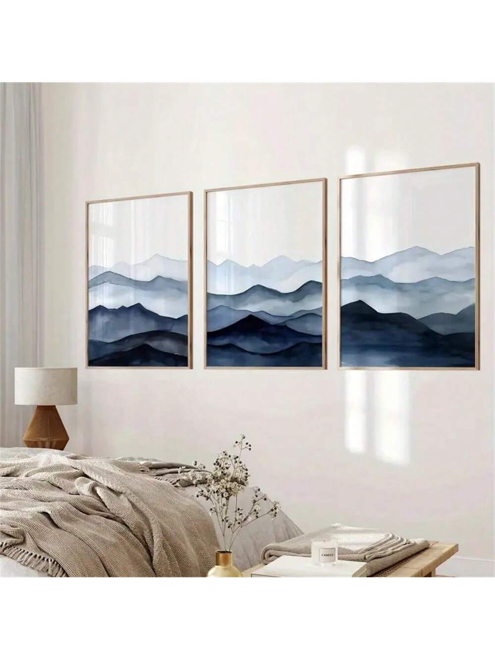 Transform your living space with this striking blue mountain wall art poster. Featuring contemporary abstract design elements, this modern print brings sophisticated visual interest to any room. The cool blue palette creates a calming atmosphere while the geometric mountain composition adds architectural depth to your walls. Perfect for minimalist interiors, bedrooms, or creative workspaces, this piece combines artistic flair with versatile décor appeal.