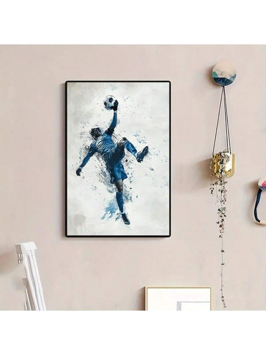 Elevate your space with this stunning modern abstract football canvas art, featuring a vibrant bright blue player design. Perfectly suited for living rooms, bedrooms, or offices, this piece adds a dynamic and contemporary touch to any environment. Crafted to inspire energy and passion, it seamlessly blends sports enthusiasm with artistic expression, making it an ideal focal point for fans and art lovers alike.