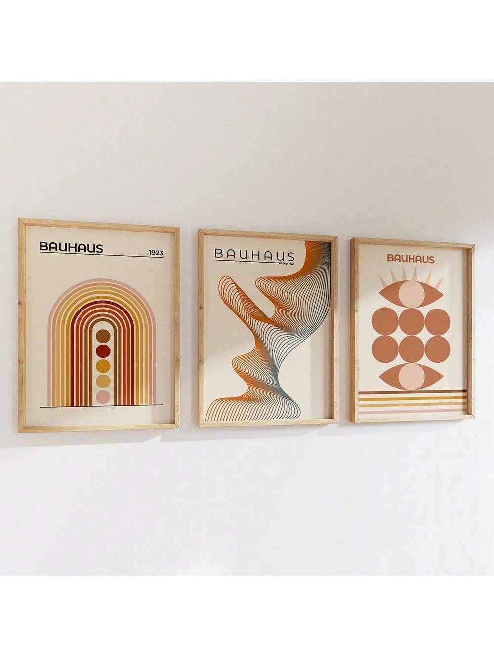 Elevate your interior with this curated collection of Bauhaus-inspired wall art posters. Each print showcases geometric abstraction and minimalist design principles that define the iconic modernist movement. The clean lines, bold color palettes, and balanced compositions create visual interest while maintaining sophisticated restraint. Perfect for contemporary, industrial, or eclectic spaces, these prints complement both neutral and accent-heavy interiors. Frame individually for impact or arrange as a galle