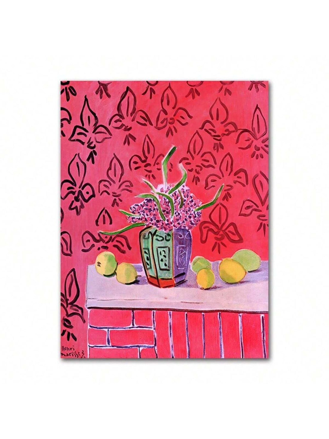 Bring modernist elegance into your space with this striking canvas print, drawing inspiration from Henri Matisse's bold approach to color and form. 