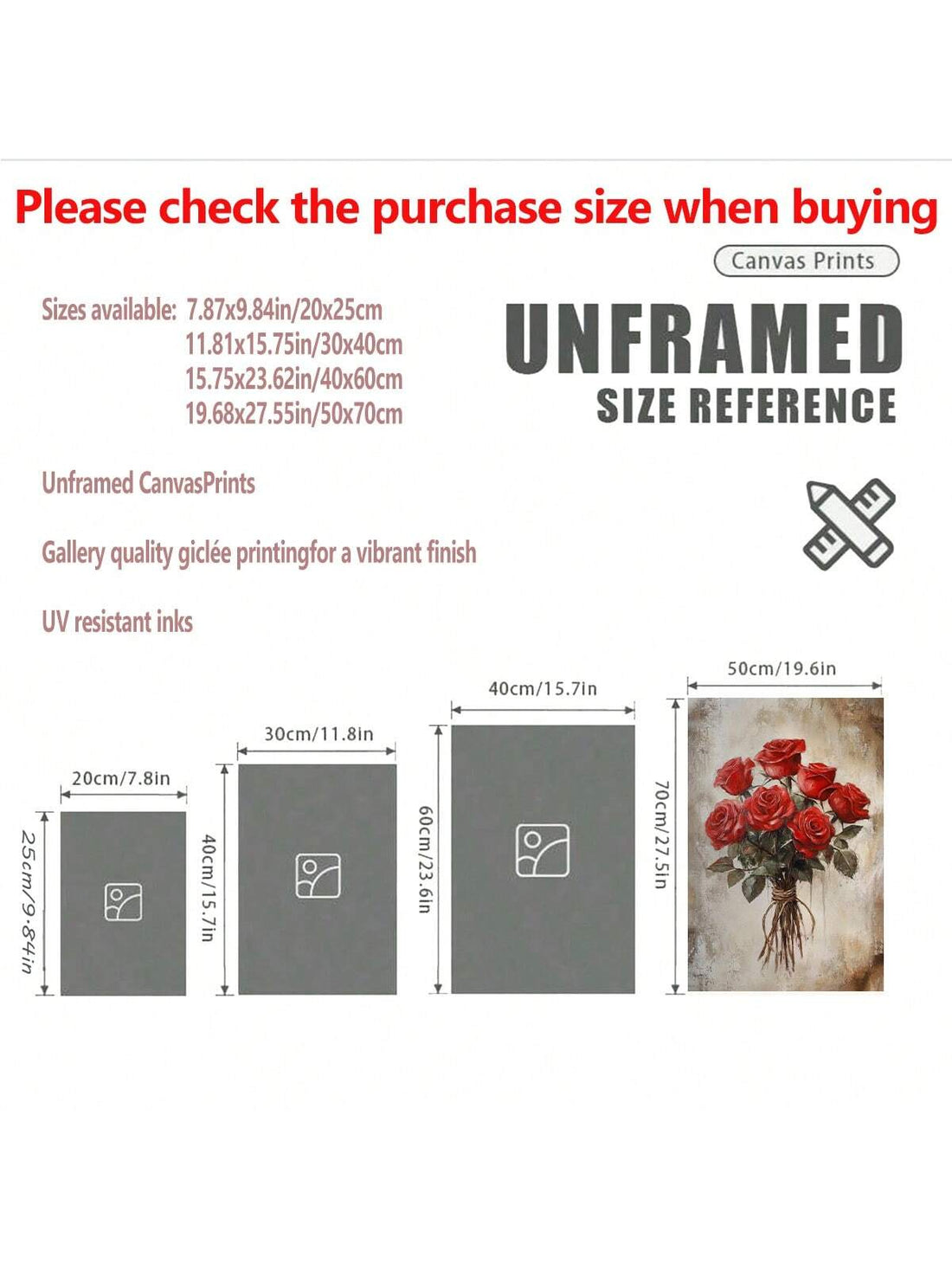 Elevate your living space with this Elegant Red Rose Bouquet Canvas Wall Art. Featuring a vibrant and detailed depiction of red roses, this piece adds a timeless floral charm to any room. Crafted on high-quality canvas, it offers durability and vivid color retention, making it an ideal choice for both home decoration and thoughtful gifting. Its classic design complements various interior styles, enhancing ambiance with natural beauty and sophistication.