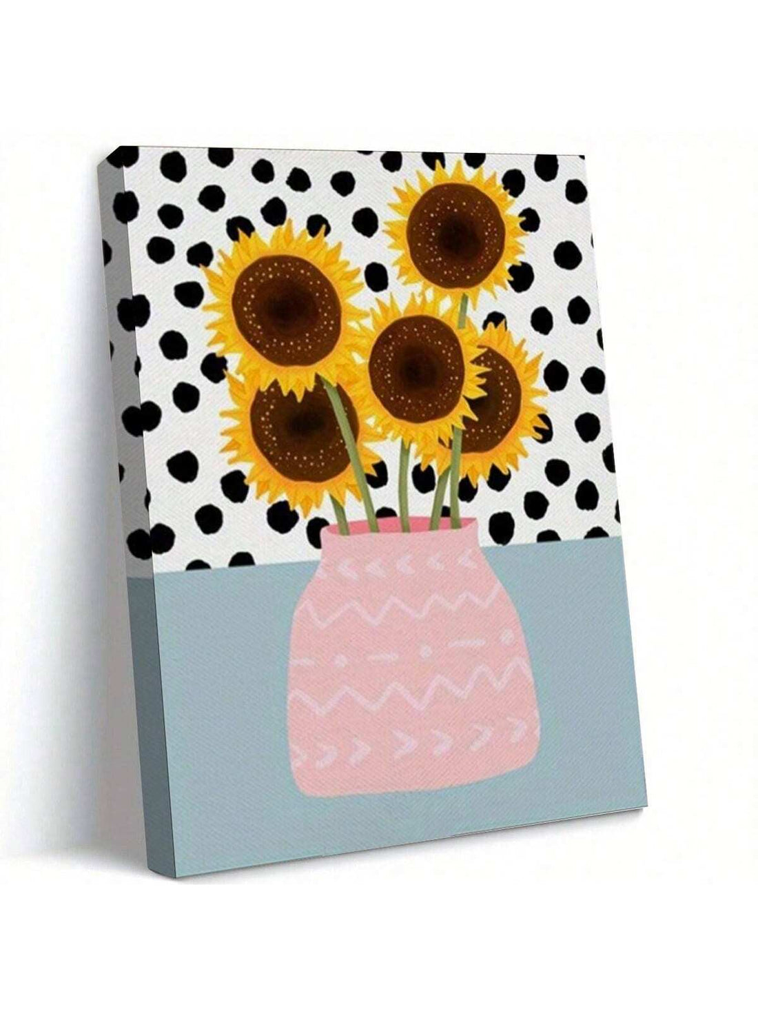 Transform your space with this striking Vibrant Sunflower &amp; Leopard Canvas Art Poster. The bold juxtaposition of sunflowers against leopard print creates a contemporary aesthetic that enhances both home and office environments. This modern frameless design offers versatile placement options while delivering maximum visual impact. The high-quality canvas ensures color longevity and dimensional stability for enduring decorative appeal.