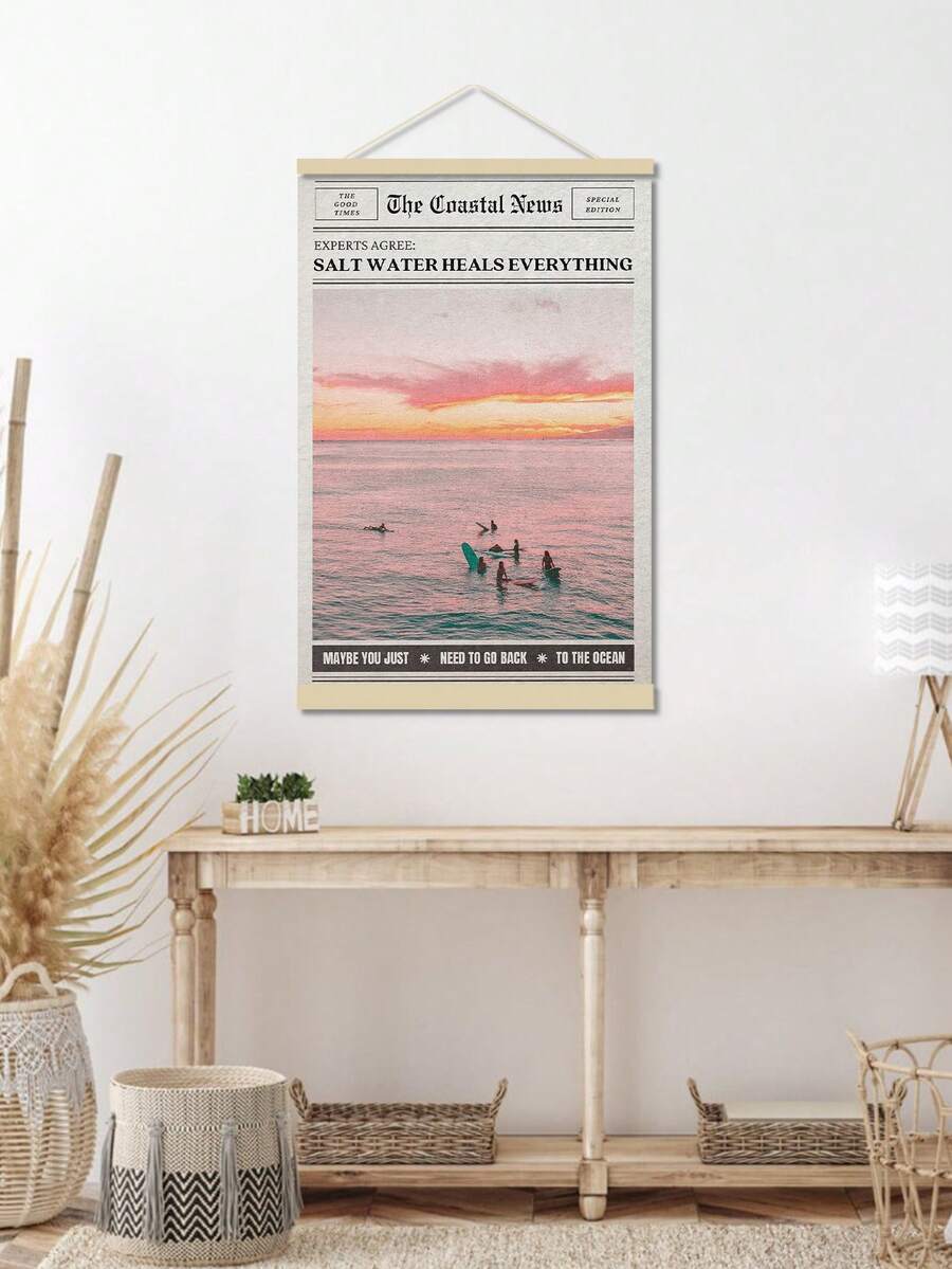 Pink Cloud Sky Oil Painting Vintage Sky Landscape Canvas Poste