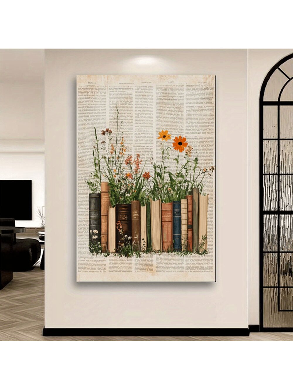 Elevate your living space with this vintage-inspired canvas wall art featuring a charming arrangement of books and wildflowers. Perfectly suited for the living room, bedroom, or kitchen, this elegant piece adds a touch of timeless sophistication and warmth. Crafted to complement a variety of interior styles, it brings a serene, cultured ambiance that enhances your home’s character. Durable and visually captivating, this artwork is an expert choice for those seeking refined, classic decor.