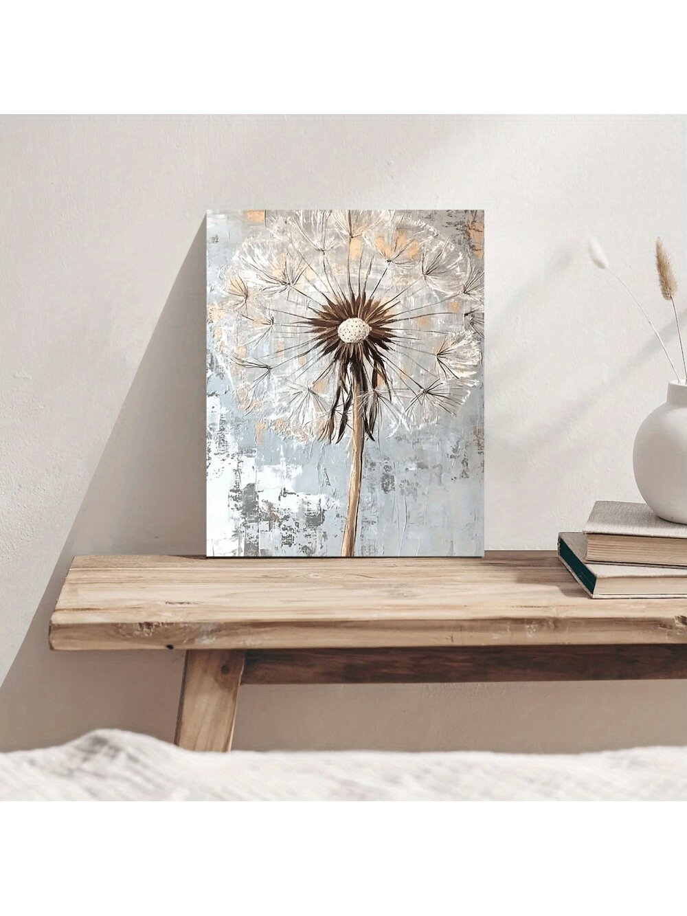 Elevate your interior with this Modern Dandelion Canvas Wall Art, designed without a frame for a sleek, contemporary look. Its delicate dandelion motif adds a subtle yet sophisticated touch, making it ideal for living rooms, bedrooms, or corridors. Crafted to complement modern decor, this piece brings a sense of calm and elegance to any space while maintaining a minimalist aesthetic.