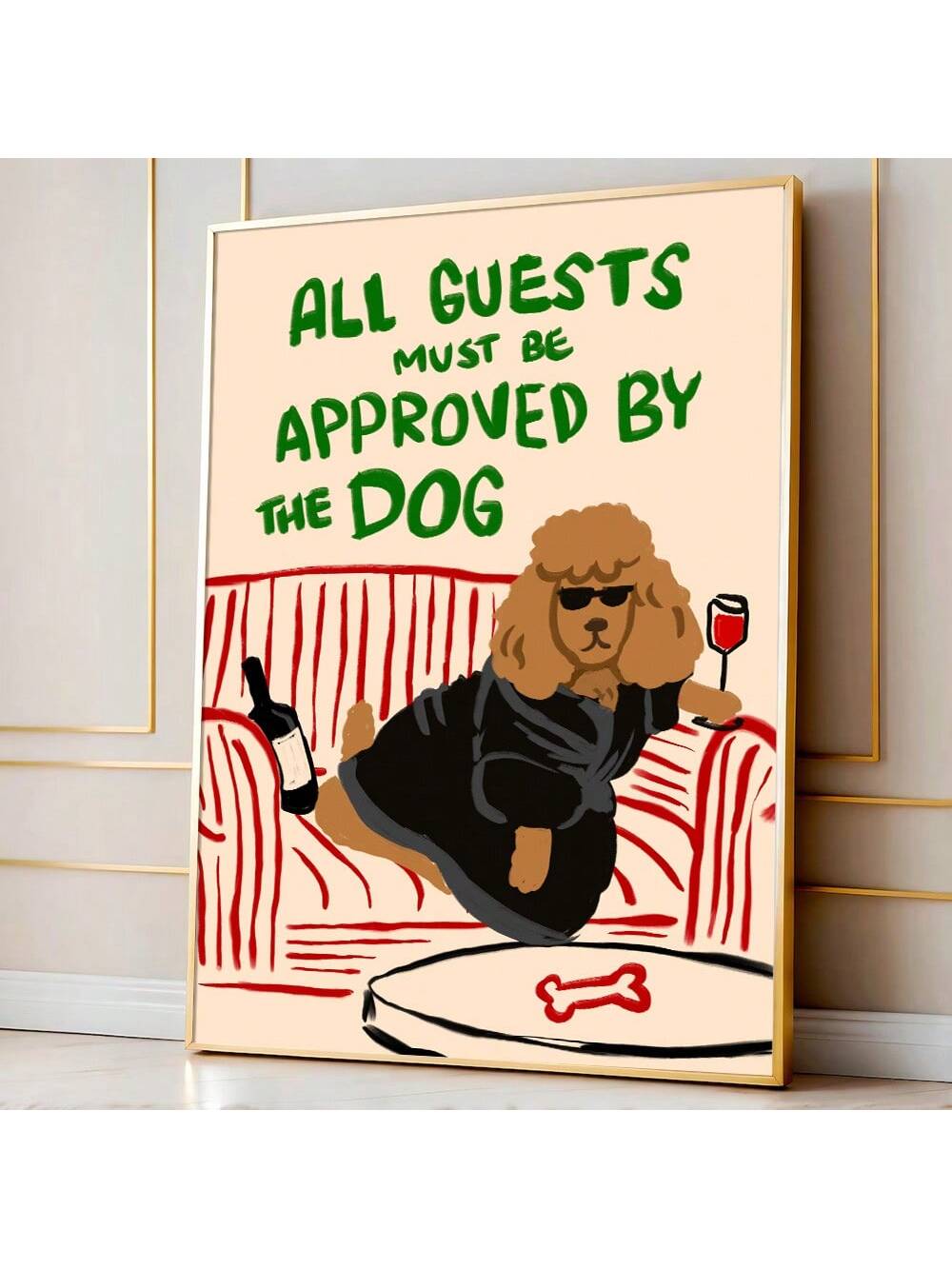 Celebrate your love for dogs with this Funny Dog Approval Wall Art. Featuring a minimalist design, this canvas print adds a touch of humor and charm to any space. Perfect for dog lovers seeking stylish, lighthearted decor that sparks joy and conversation. Durable and easy to hang, it’s an expert choice for enhancing your home or office with personality.