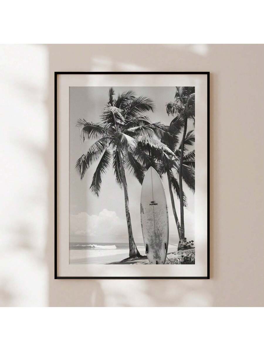 Capture the timeless spirit of surf culture with this Premium Vintage Surfing Poster. Featuring classic black and white palm tree imagery, it brings a retro coastal vibe ideal for beach house decor. Expertly designed, this wall art enhances any space with understated elegance and a nostalgic touch, making it perfect for those who appreciate vintage aesthetics and seaside living.