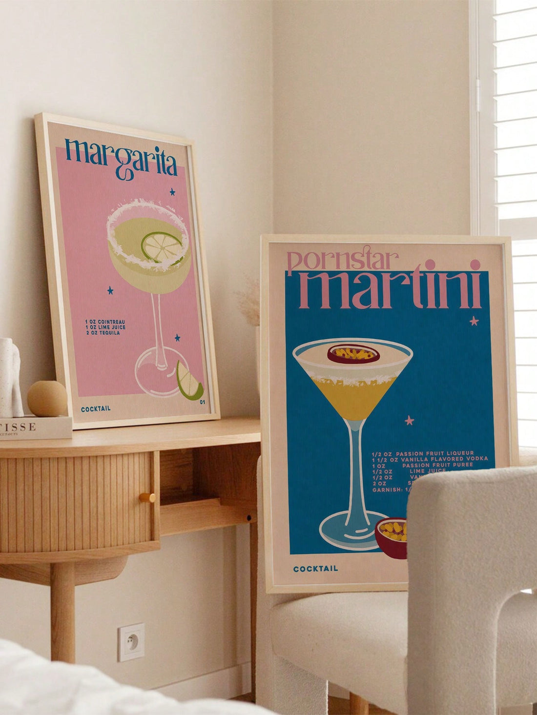 Elevate your kitchen or club ambiance with this set of two retro-inspired Margarita and Martini cocktail bar wall art prints. Crafted on high-quality canvas, these aesthetic pieces bring a nostalgic yet sophisticated vibe to any space. Perfect for cocktail enthusiasts and interior decorators alike, they add a stylish focal point that celebrates classic mixology culture. Durable and vibrant, these prints are designed to enhance your décor with timeless charm and expert craftsmanship.