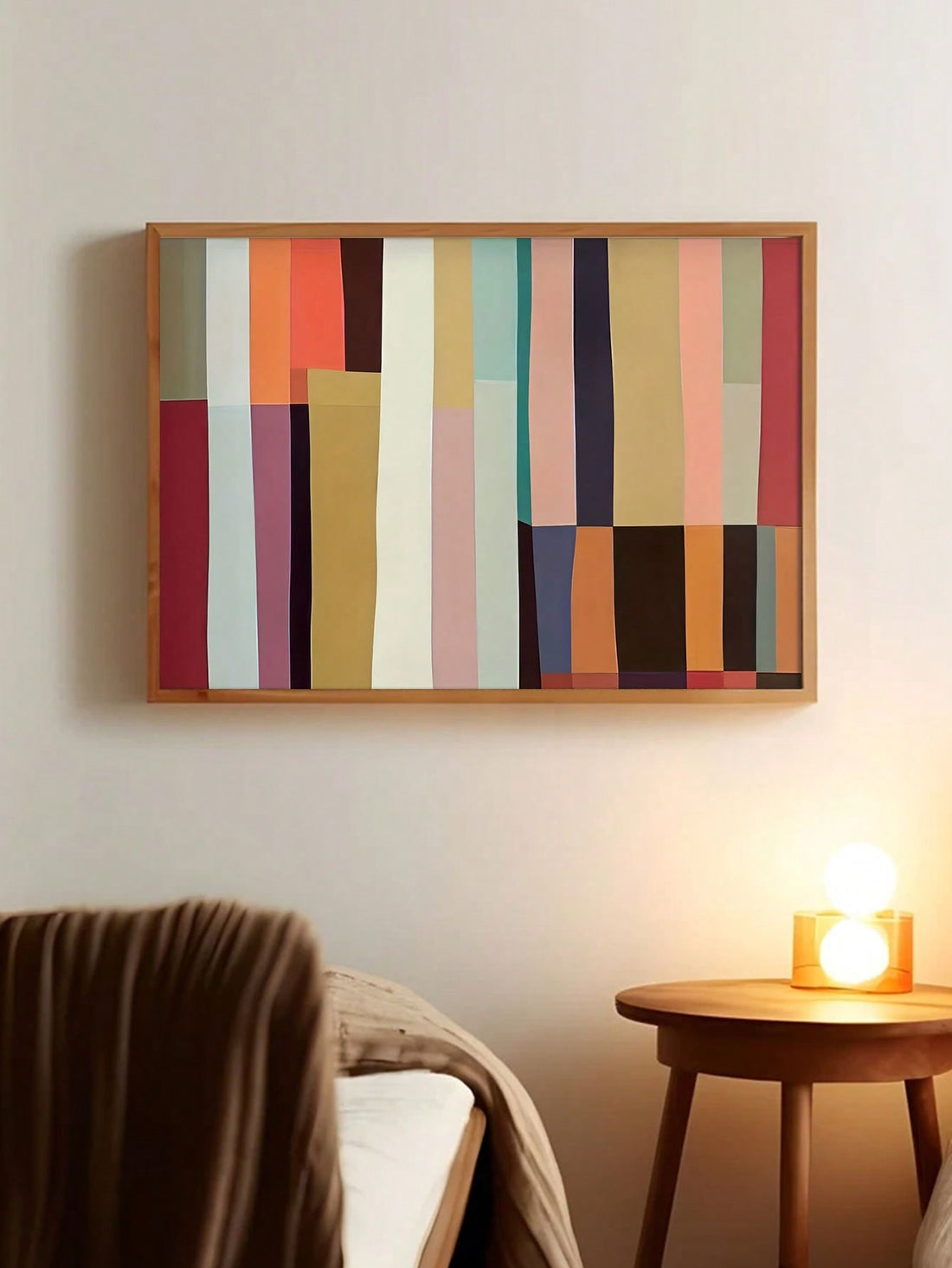 Elevate your interior with this Modern Abstract Vertical Stripe Wall Art, designed without a frame for a sleek, contemporary look. Its clean vertical lines and abstract design add depth and sophistication, making it an ideal focal point for living rooms, bedrooms, or home offices. Crafted to complement modern decor, this piece enhances any space with subtle texture and visual interest while maintaining a minimalist aesthetic.