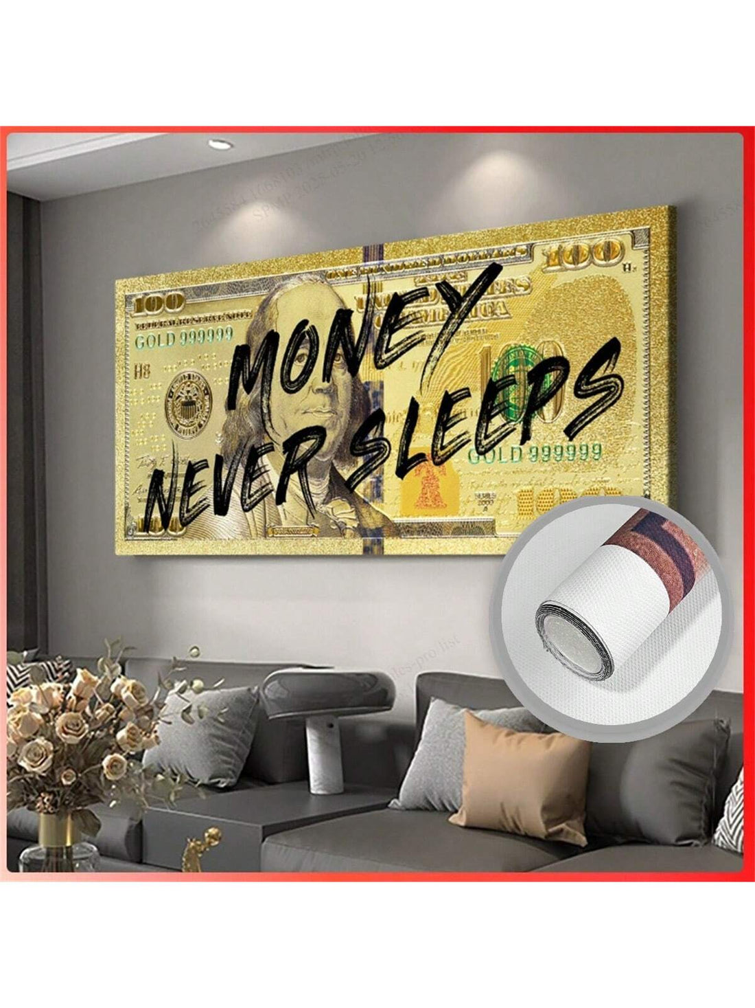 This unframed abstract oil painting, titled "Money Never Sleeps," offers a sophisticated addition to modern interiors. Its elegant composition and rich textures create a dynamic visual experience, perfect for enhancing contemporary wall decor. Crafted with expert technique, this piece brings depth and intrigue to any space, making it an ideal choice for those seeking refined artistic expression without the constraints of framing.