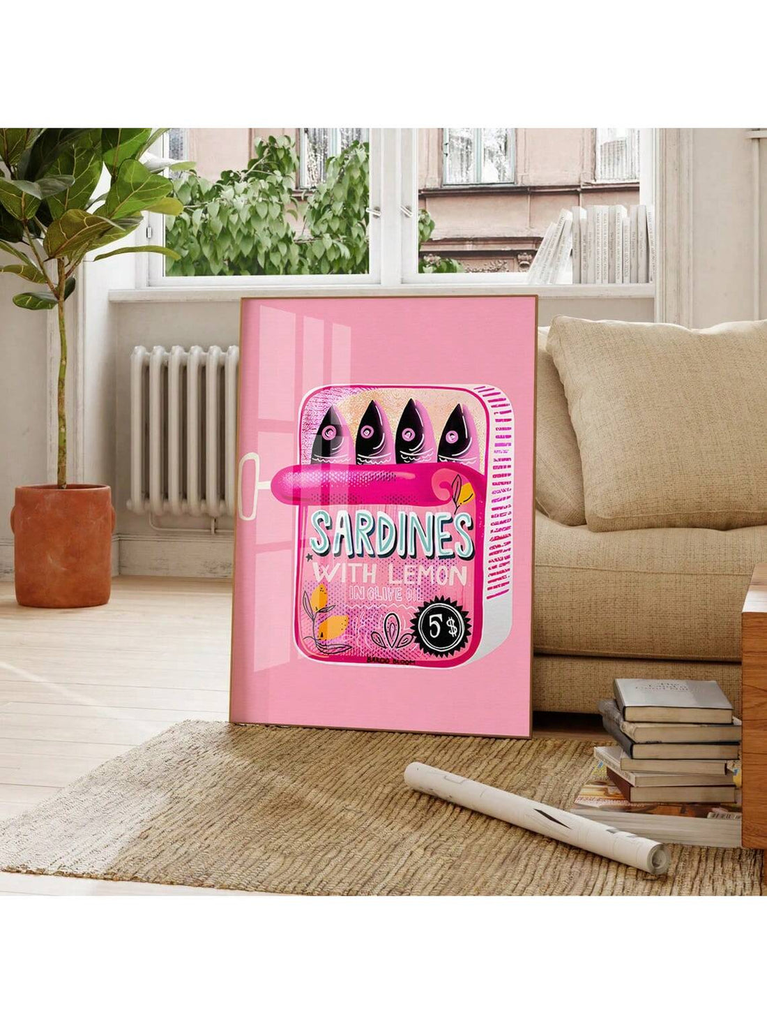 Elevate your space with this Chic Vintage Sardine Canvas Art Print, featuring a timeless retro fish design. Its frameless style offers a sleek, modern look that complements kitchens, living rooms, and bedrooms alike. Crafted on durable canvas, this art piece adds a touch of nostalgic charm while seamlessly blending with contemporary decor. Perfect for those seeking a subtle yet distinctive accent to enhance their home environment.