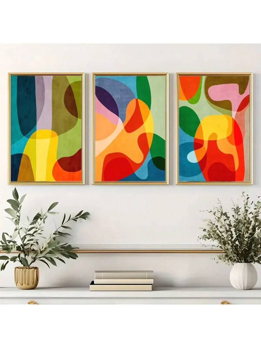 Elevate your living space with this vibrant 3-piece unframed canvas wall art set, designed to bring a stylish and contemporary touch to both home and dorm décor. Each piece features bold colors and dynamic designs that create a cohesive visual impact. The unframed format allows for flexible display options, making it easy to customize your arrangement to suit your space. Perfect for adding personality and energy to any room, this set combines artistic flair with versatile styling.