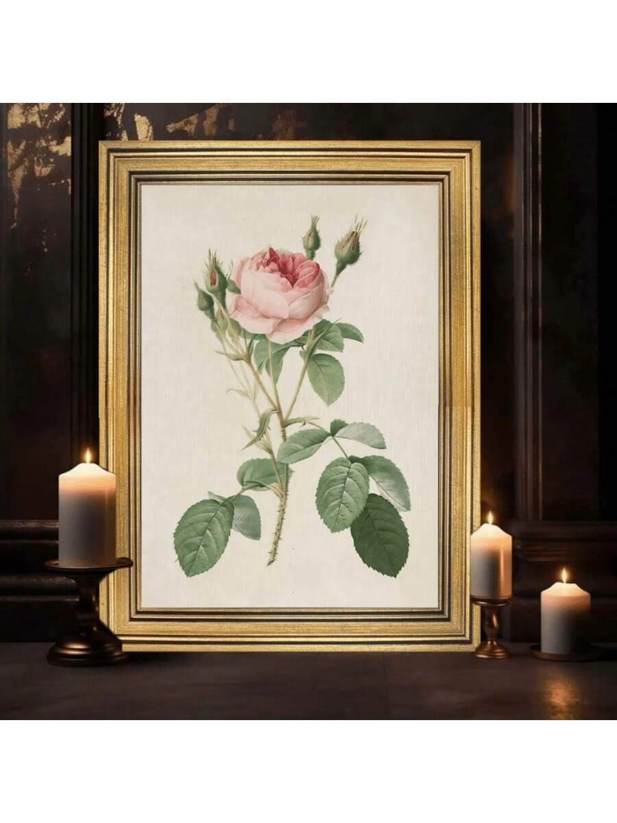 Elevate your space with this Vintage Golden Frame Floral Canvas Art Print, featuring an elegant antique rose design. Perfectly suited for home, living room, or office, this artwork combines classic charm with refined aesthetics. The golden frame enhances the floral motif, adding a timeless touch that complements various interior styles while creating a warm, inviting atmosphere.