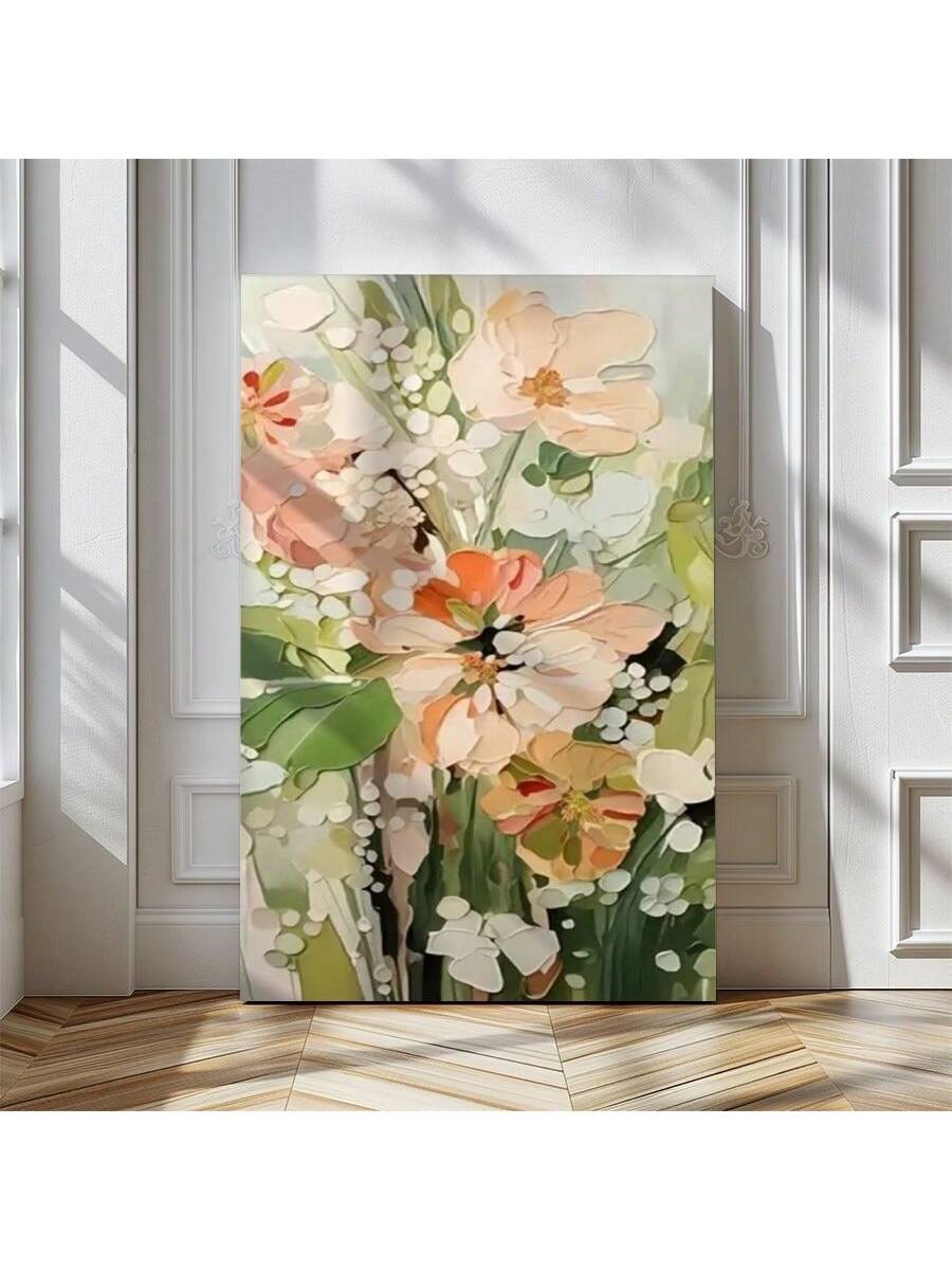 Elevate your living space with this Framed Abstract Floral Canvas Poster, featuring impressionist-inspired floral designs that blend artistry and elegance.