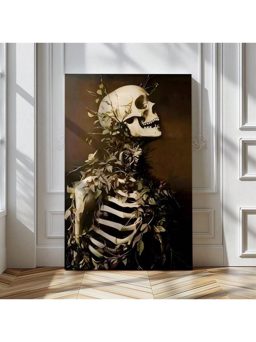 Elevate your interior with this Surreal Skull and Plants Framed Canvas Poster, a distinctive piece that blends edgy artistry with natural elements. Perfectly suited for living rooms, bedrooms, or bathrooms, this artwork introduces a thought-provoking focal point that complements modern and eclectic decor styles. The high-quality framing ensures durability and a polished finish, making it an expert choice for those seeking unique, conversation-starting wall art.