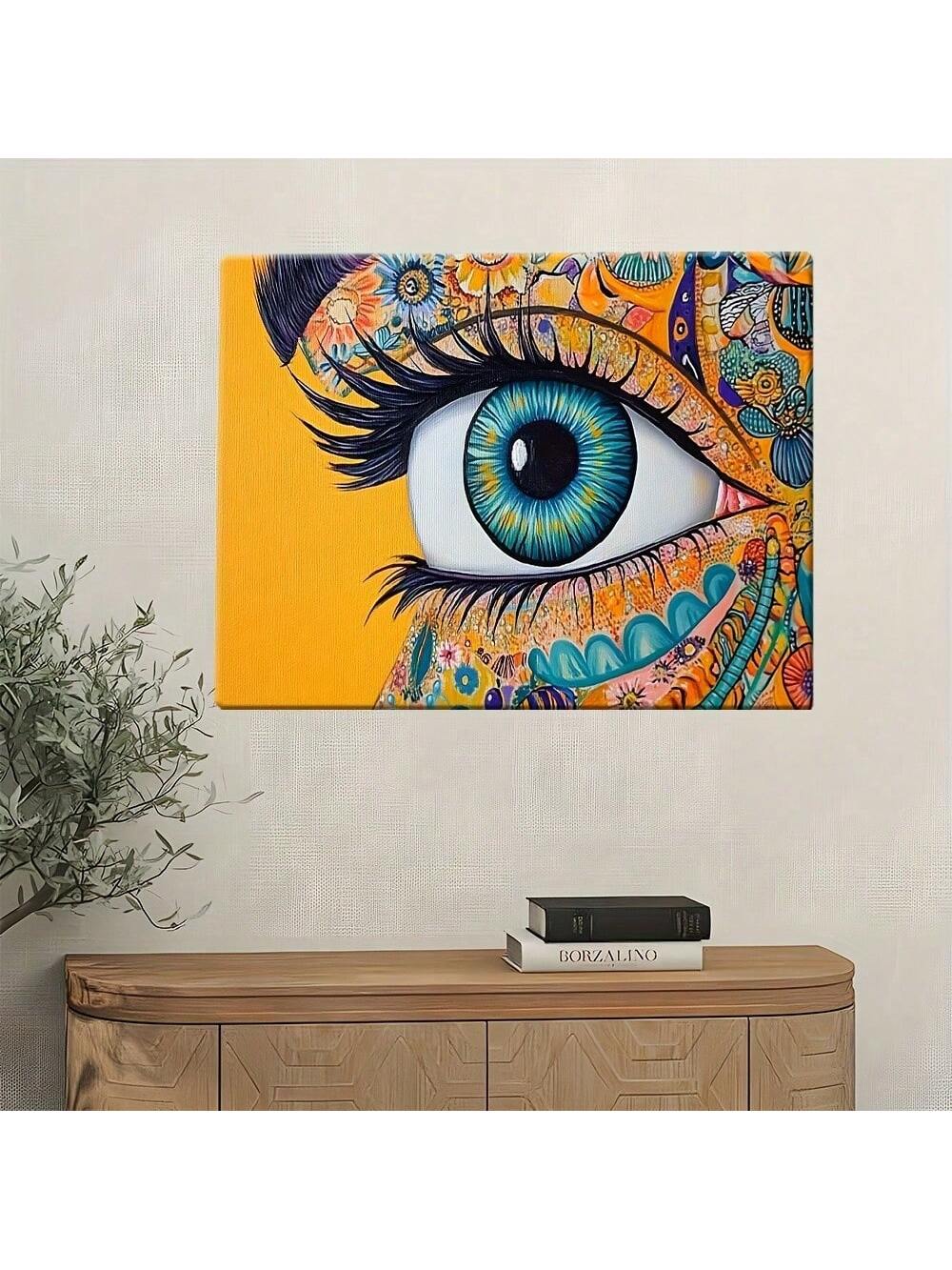 Elevate your space with this Colorful Abstract Eye Canvas Wall Art, blending modern floral elements with striking abstract design. Perfect for both home and office, this piece adds a sophisticated yet vibrant touch to any room. Crafted to inspire creativity and enhance ambiance, it serves as a unique focal point that complements contemporary décor styles.