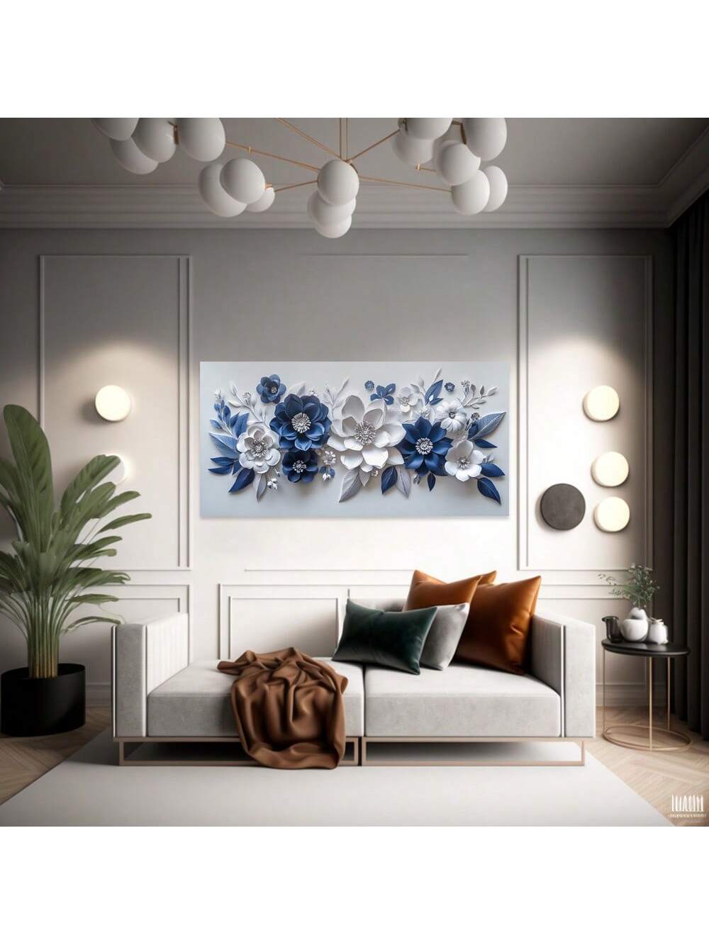 Elevate your living space with this modern 2D flat canvas wall art featuring an abstract paper flower design. Crafted for elegance, it adds a sophisticated touch to any room while maintaining a minimalist aesthetic. Its clean lines and subtle color palette make it a versatile piece that complements contemporary interiors effortlessly. Ideal for those seeking refined home décor that balances artistic expression with understated style.