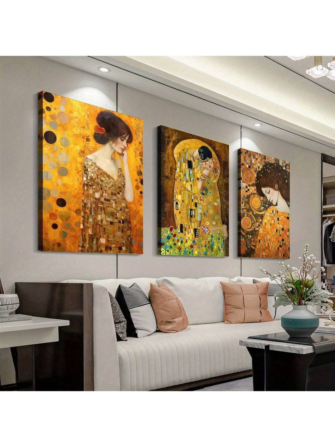 Elevate your space with this expertly crafted set of three frameless canvas prints, capturing the essence of love and desire through dynamic, evocative imagery. Designed to inspire passion and emotional connection, each piece seamlessly complements modern interiors while offering a sophisticated artistic statement. The frameless design enhances visual impact, allowing the vibrant colors and fluid motion to draw the eye and enrich your environment with depth and feeling. Ideal for those seeking refined décor