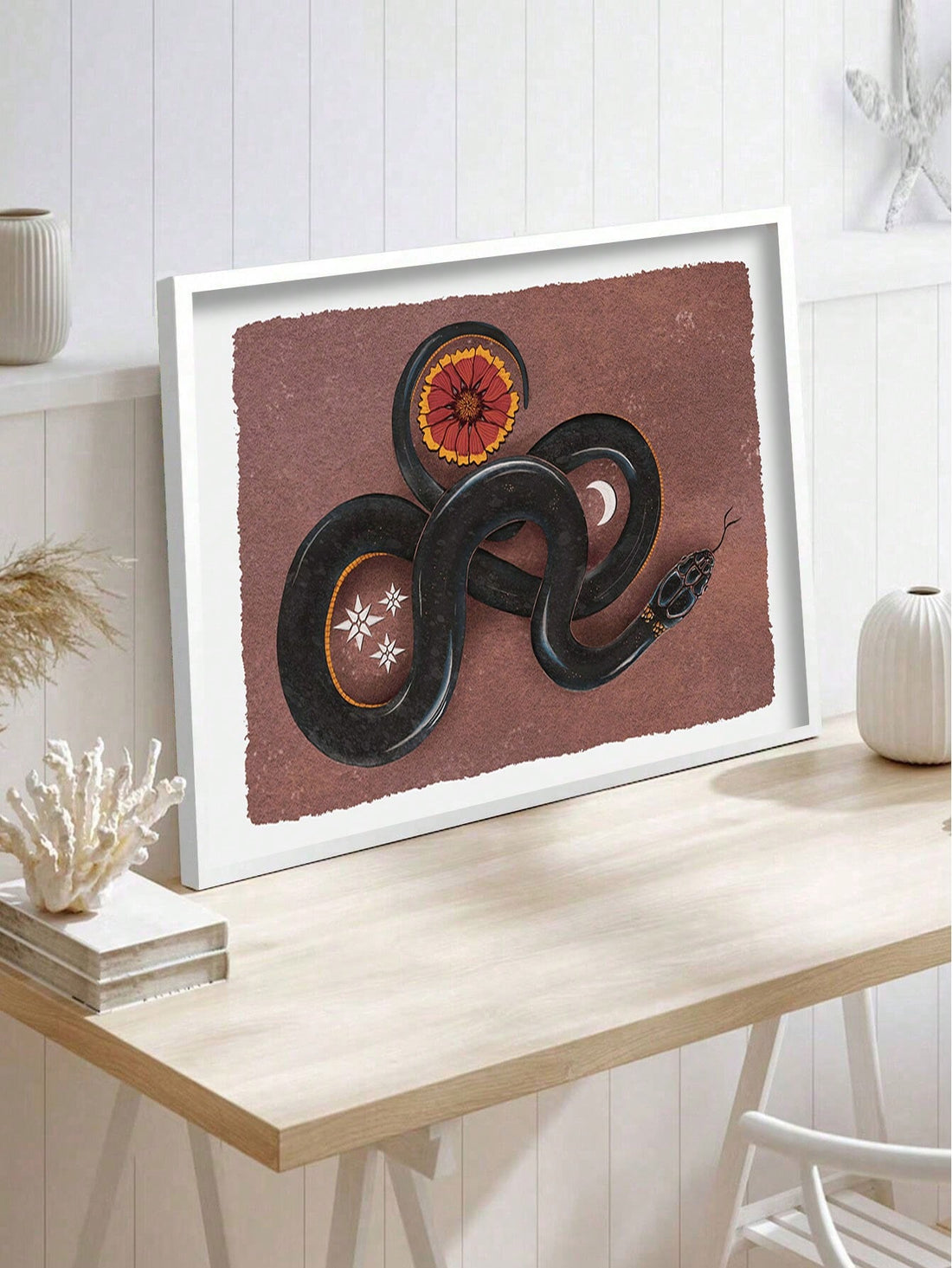 Add a dynamic touch to your space with this Vibrant Animal Art Canvas Print, featuring colorful folk art depictions of snakes and birds. Perfect for living rooms, bedrooms, or offices, this artwork brings a lively yet sophisticated aesthetic that complements diverse decor styles. Crafted to enhance any wall, it offers a unique blend of nature-inspired imagery and bold colors, creating an engaging focal point that elevates your environment with artistic flair.