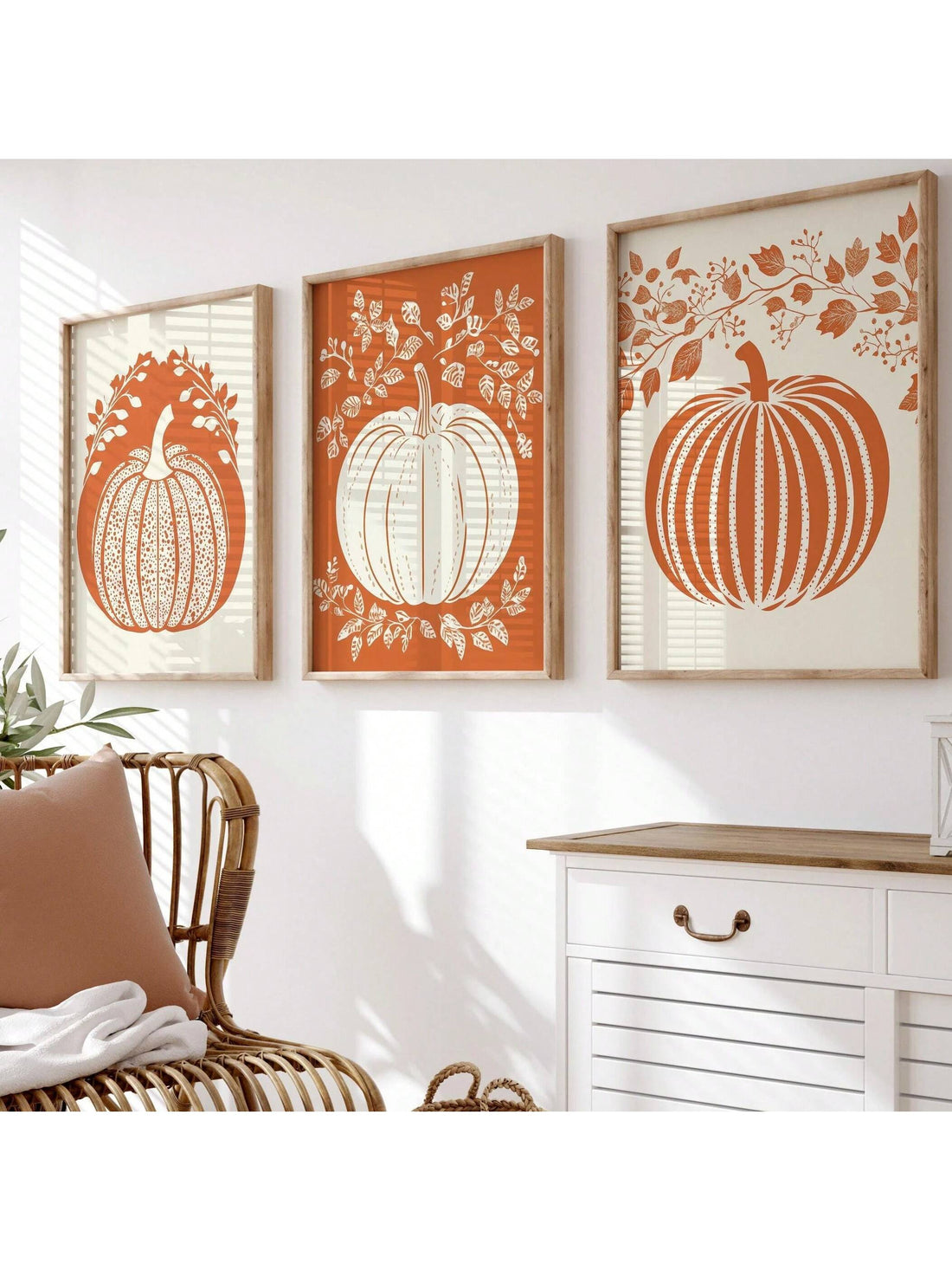 Elevate your Halloween decor with this Spooky Pumpkin Wall Art Set, featuring three expertly crafted canvas prints. Each piece captures eerie pumpkin designs that bring a festive yet sophisticated ambiance to any room. Perfect for creating a cohesive seasonal display, these durable canvases are easy to hang and designed to enhance your home’s holiday atmosphere with style and subtle spookiness.