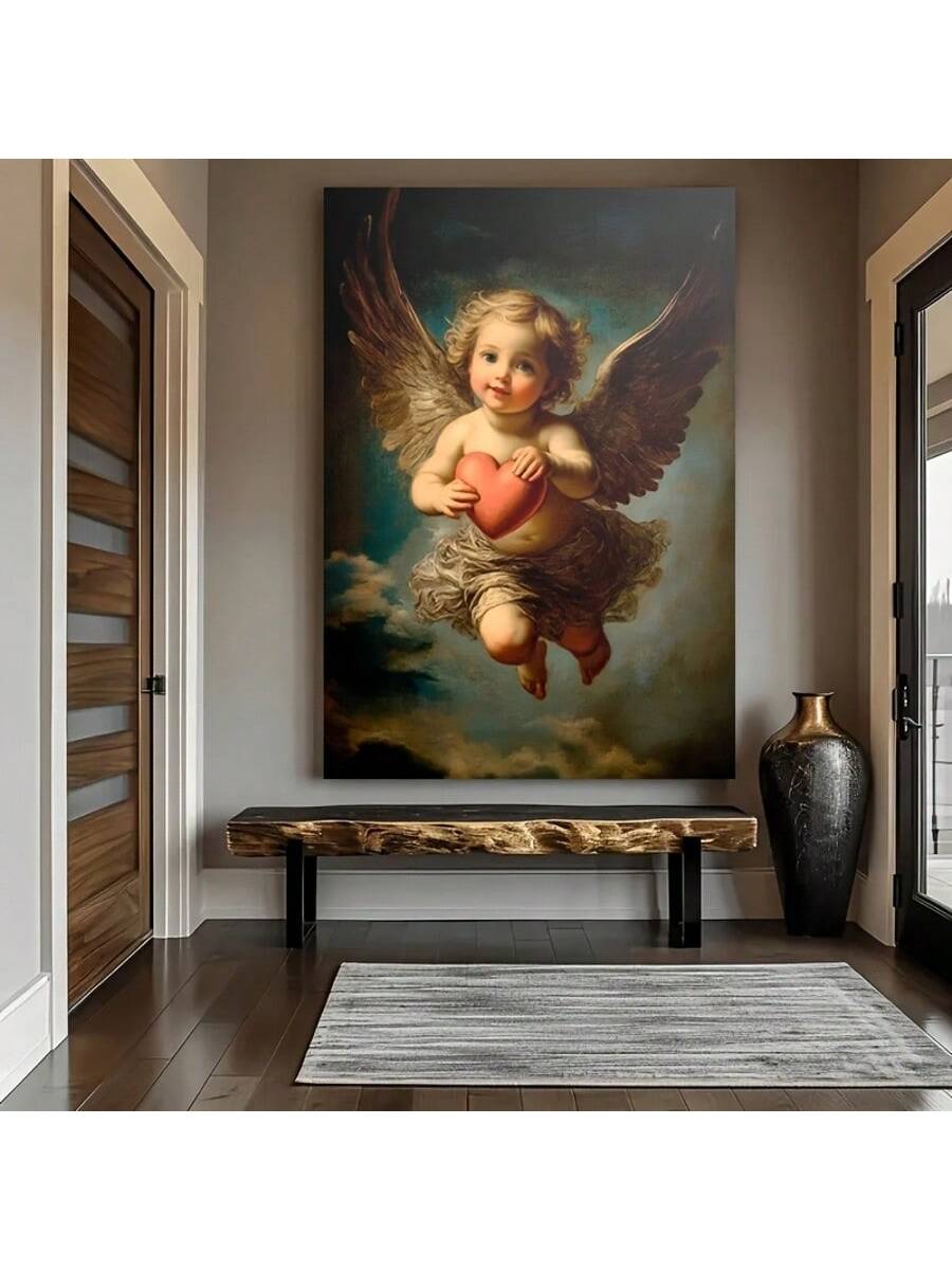 Elevate your space with the Charming Cupid Canvas Wall Art, designed to bring a touch of romance and modern elegance to any room. This frameless canvas features a sleek, contemporary design that seamlessly complements living rooms, bedrooms, and offices. Crafted for easy installation, it adds a subtle yet captivating focal point that enhances your décor with timeless charm. Ideal for those seeking sophisticated, romantic accents in their home or workspace.