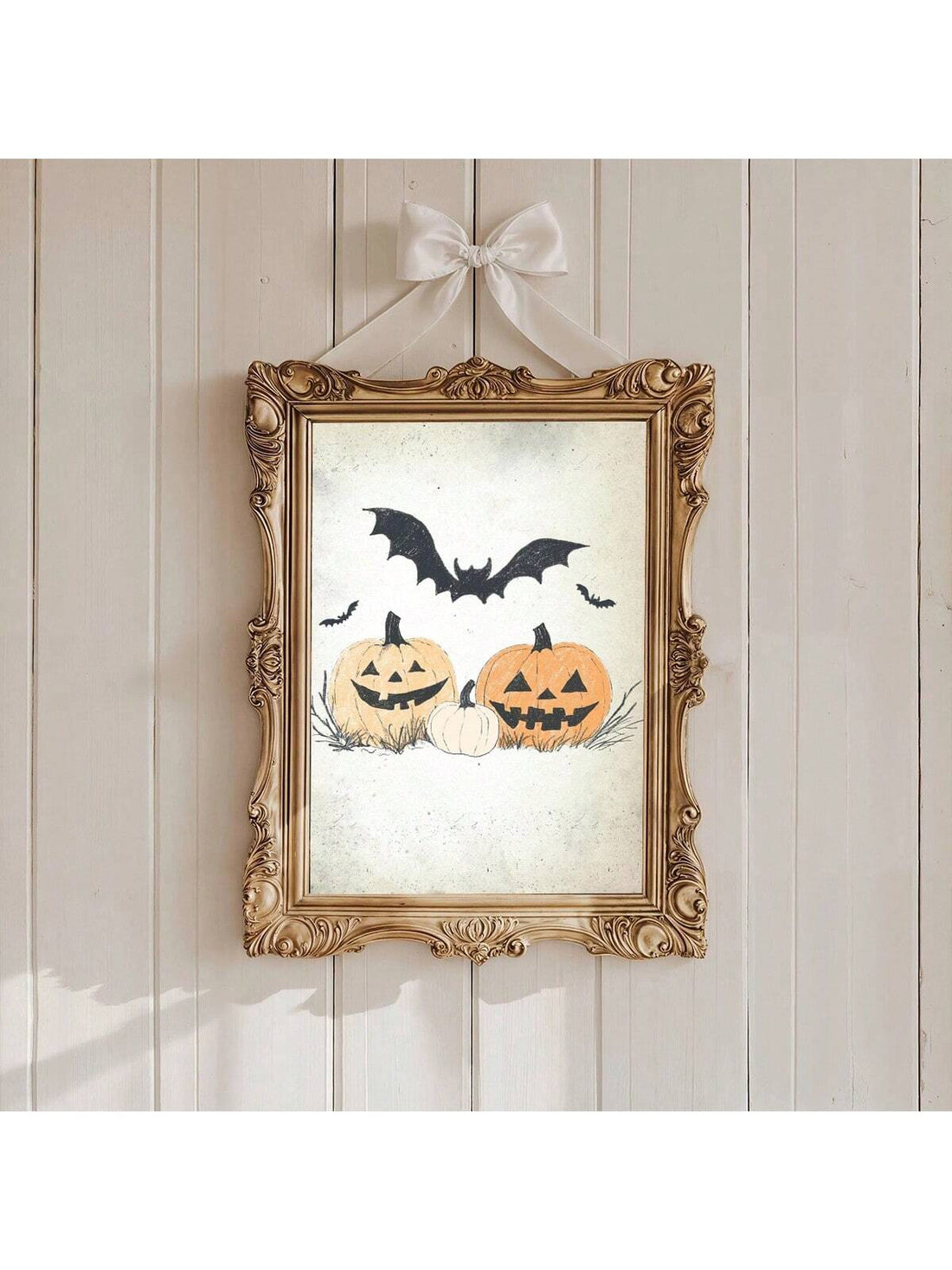 Elevate your seasonal decor with this Vintage Halloween Canvas Art, expertly framed to enhance any space. Featuring classic bat and pumpkin prints, this piece brings a nostalgic yet sophisticated touch to your home during the festive season. Crafted for durability and style, it’s an ideal choice for those seeking timeless Halloween charm in their wall decor.