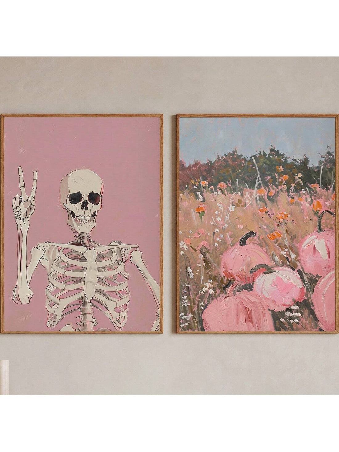 Elevate your seasonal decor with this Chic Autumn Aesthetic Canvas Wall Art Set, featuring framed designs that blend Halloween spirit with fall charm. The set showcases stylish girly skulls and pumpkins, adding a sophisticated yet festive touch to any room. Crafted for durability and visual impact, these canvases bring a curated autumn vibe that complements both modern and classic interiors. Perfect for creating a warm, inviting atmosphere throughout the fall season.