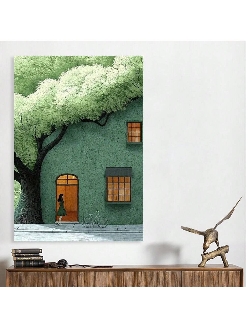 This vibrant street scene canvas wall art captures the dynamic energy of urban life, highlighted by a lush green tree that adds a refreshing natural contrast. Expertly printed on high-quality canvas and framed for a polished finish, it offers art lovers a sophisticated decor piece that enhances any living or workspace with color and character.