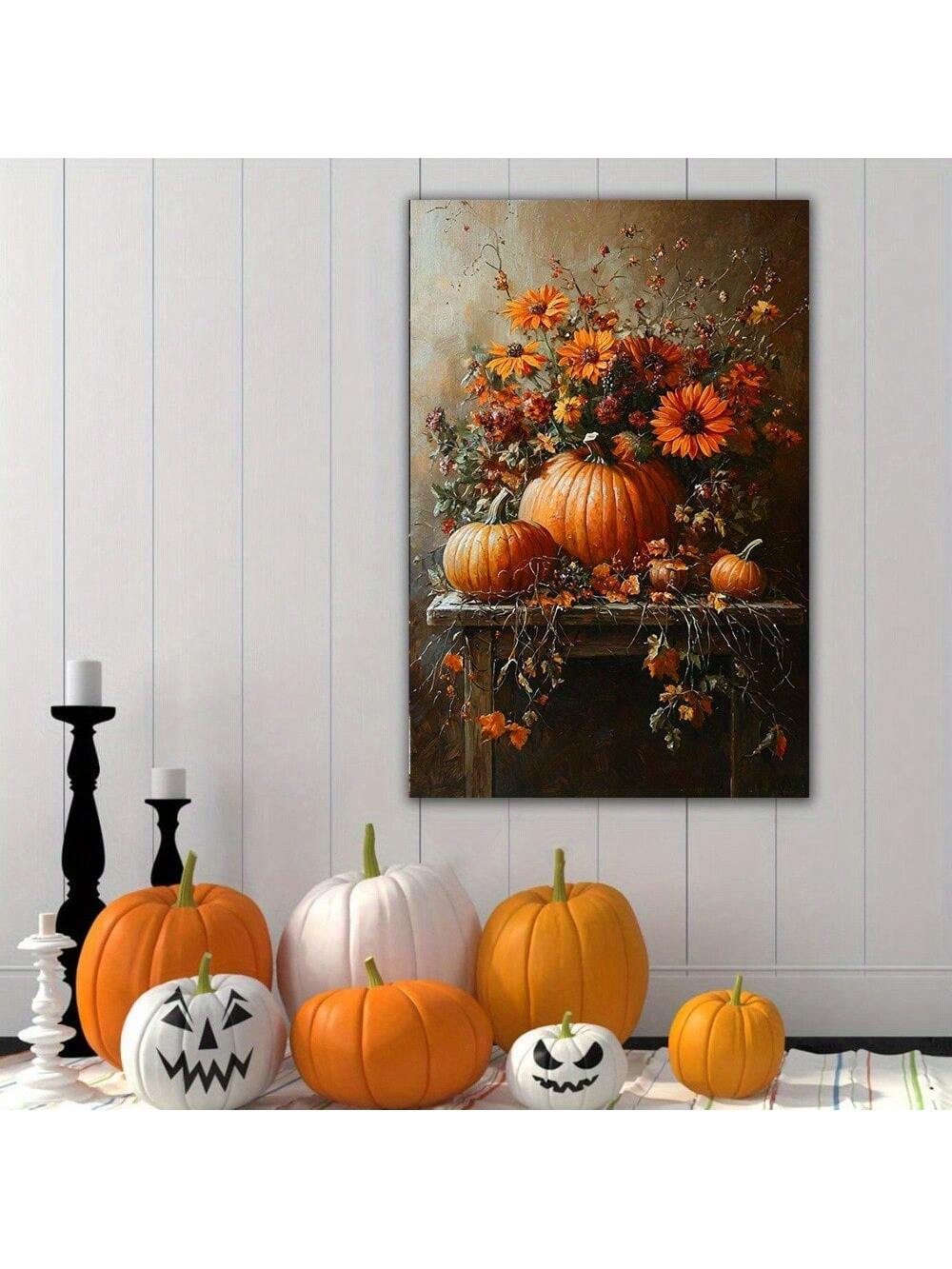 Elevate your Halloween decor with these expertly crafted wall art posters featuring vibrant pumpkins, delicate flowers, and haunting ghostly murals. Designed to bring a sophisticated yet spooky ambiance to any room, these prints combine rich colors and detailed imagery to create a striking focal point. Perfect for adding seasonal charm and a touch of eerie elegance to your home, they are ideal for those who appreciate high-quality, thematic art that enhances festive interiors.