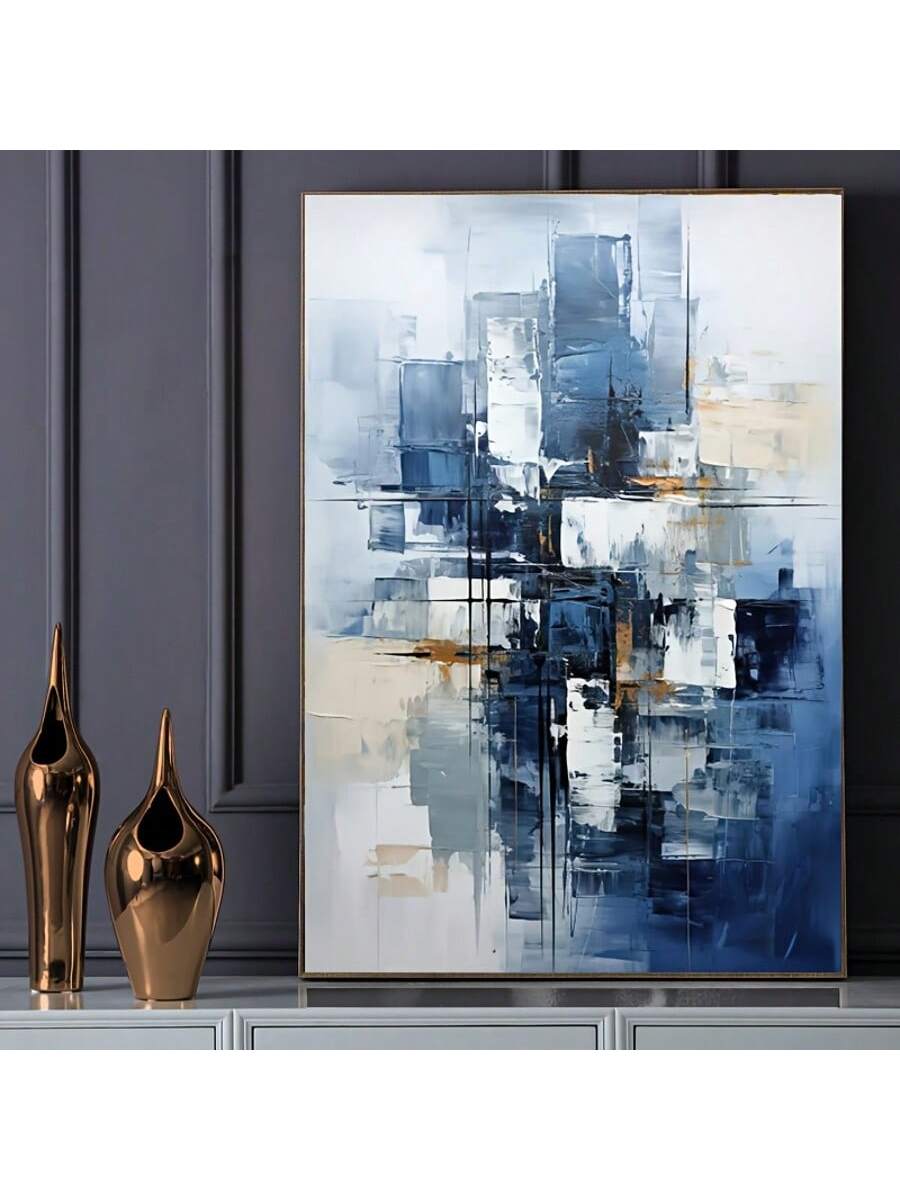 This Vibrant Blue &amp; Orange Abstract Canvas Art Print features an elegant floral design that adds a sophisticated touch to any home, office, or dorm. Crafted with attention to detail, it delivers lasting color and texture, enhancing your space with contemporary style and refined artistry. Ideal for those seeking a bold yet tasteful statement piece.