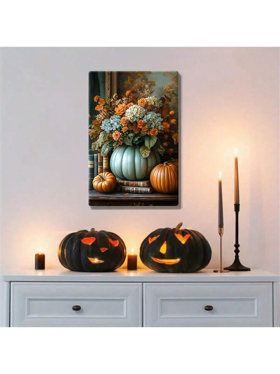 Celebrate the season with this Autumn Pumpkin Canvas Art, blending modern Halloween aesthetics with delicate floral accents. Perfectly suited for living rooms, bedrooms, or offices, this piece adds a sophisticated seasonal touch that enhances any space. Its refined design balances festive charm with contemporary style, making it an ideal choice for those seeking tasteful holiday decor. Durable and vibrant, this canvas art brings warmth and elegance to your environment throughout the autumn months.