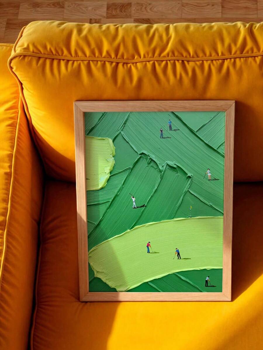 Elevate any golf enthusiast’s space with this Green Textured Golf Canvas Art. Crafted to capture the essence of the game, its rich textures and vibrant green tones bring a dynamic, sophisticated touch to sports decor. Ideal as a thoughtful gift for golfers, this piece enhances home or office environments with a refined nod to the sport’s tradition and style.