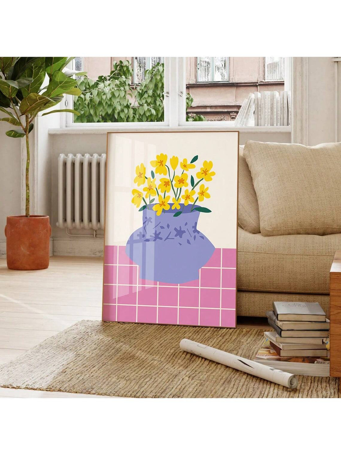 Elevate your interior with this Hand-Drawn Checkered Flower Vase Wall Art, a distinctive piece that blends preppy charm with maximalist style. The intricate checkered pattern and delicate floral illustration create a sophisticated focal point, perfect for adding depth and personality to any room. Crafted with attention to detail, this print complements diverse decor themes, enhancing your space with artistic flair and refined taste. Ideal for those seeking a unique statement piece that balances bold design 