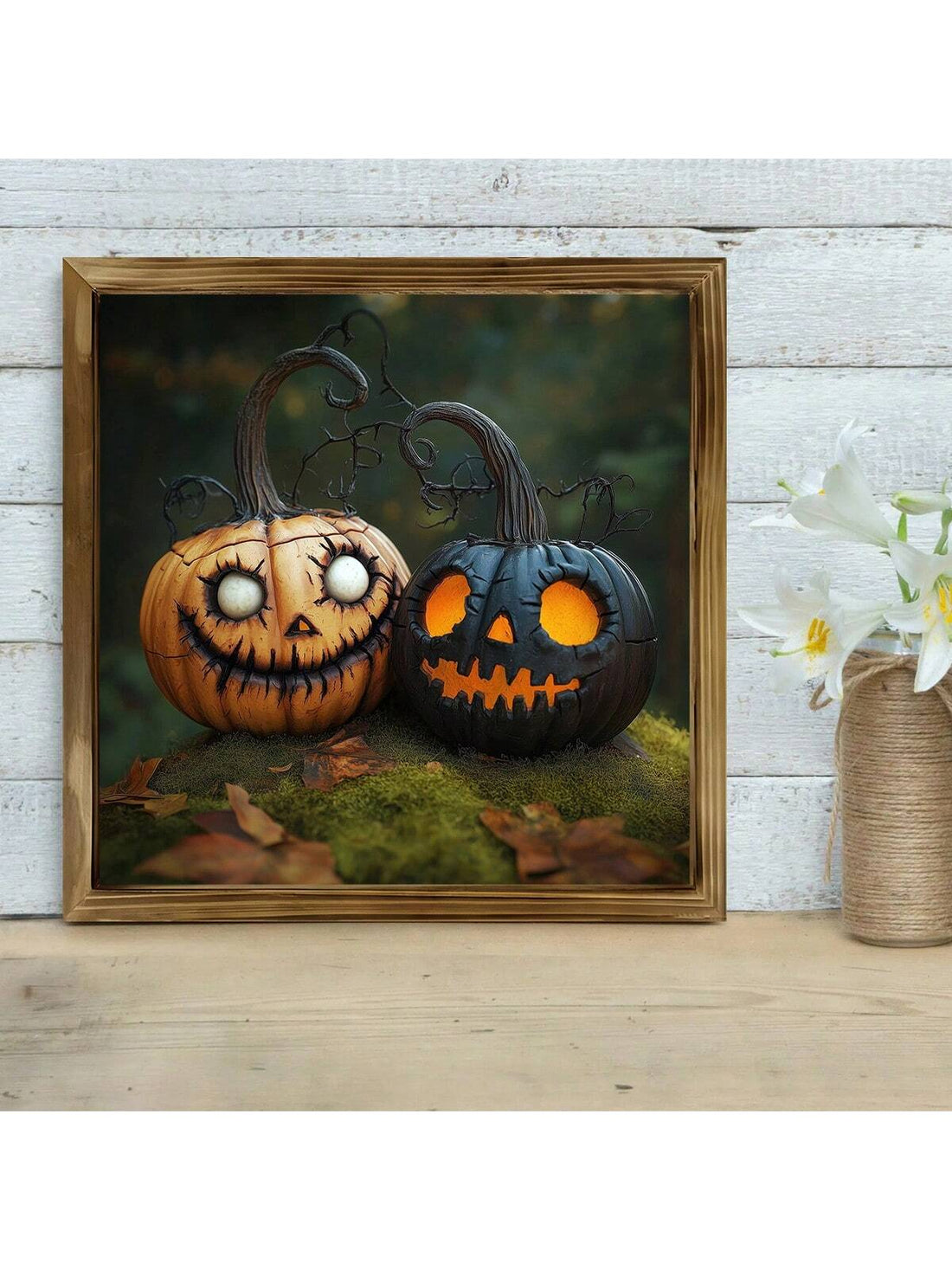 Elevate your Halloween ambiance with this Spooky Gothic Jack-O'-Lantern Canvas Wall Art. Crafted to capture the eerie essence of the season, this piece combines gothic artistry with classic Halloween imagery. Its high-quality canvas ensures durability and vivid detail, making it a striking focal point for any room. Perfect for those seeking sophisticated seasonal decor that blends tradition with a dark, stylish edge.