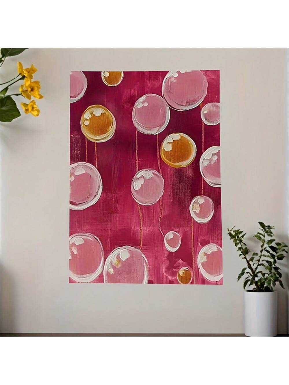 Elevate your living space with this Dreamy Pink and Gold Abstract Canvas Wall Art. Featuring a sophisticated blend of soft pink hues and shimmering gold accents, this piece adds a refined touch to any room. Its abstract design complements modern and classic interiors alike, creating a focal point that enhances your home’s elegance. Crafted on high-quality canvas, it ensures durability and vibrant color retention for lasting beauty. Perfect for those seeking to infuse subtle luxury and artistic flair into th