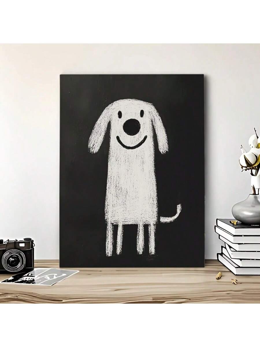 This frameless black and white dog canvas poster offers a sophisticated touch to any living room or bedroom. Its minimalist design highlights the striking contrast of monochrome tones, enhancing modern and classic interiors alike. Crafted for easy hanging, it provides a seamless, elegant look without the distraction of a frame, making it an ideal choice for art lovers seeking subtle yet impactful decor.
