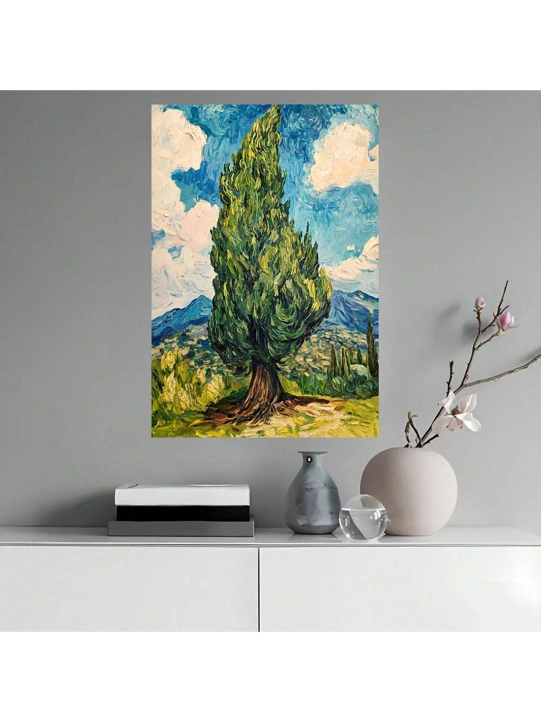 Elevate your space with this Vibrant Van Gogh Cypress Tree Canvas Art, a masterful impressionist piece that brings dynamic color and texture to any room. Perfect for homes, offices, or cafes, this artwork captures the iconic swirling cypress trees with rich, expressive brushstrokes, adding depth and artistic flair. Crafted on high-quality canvas, it offers durability and a striking visual impact, making it an ideal choice for those seeking to infuse their environment with timeless creativity and sophisticat