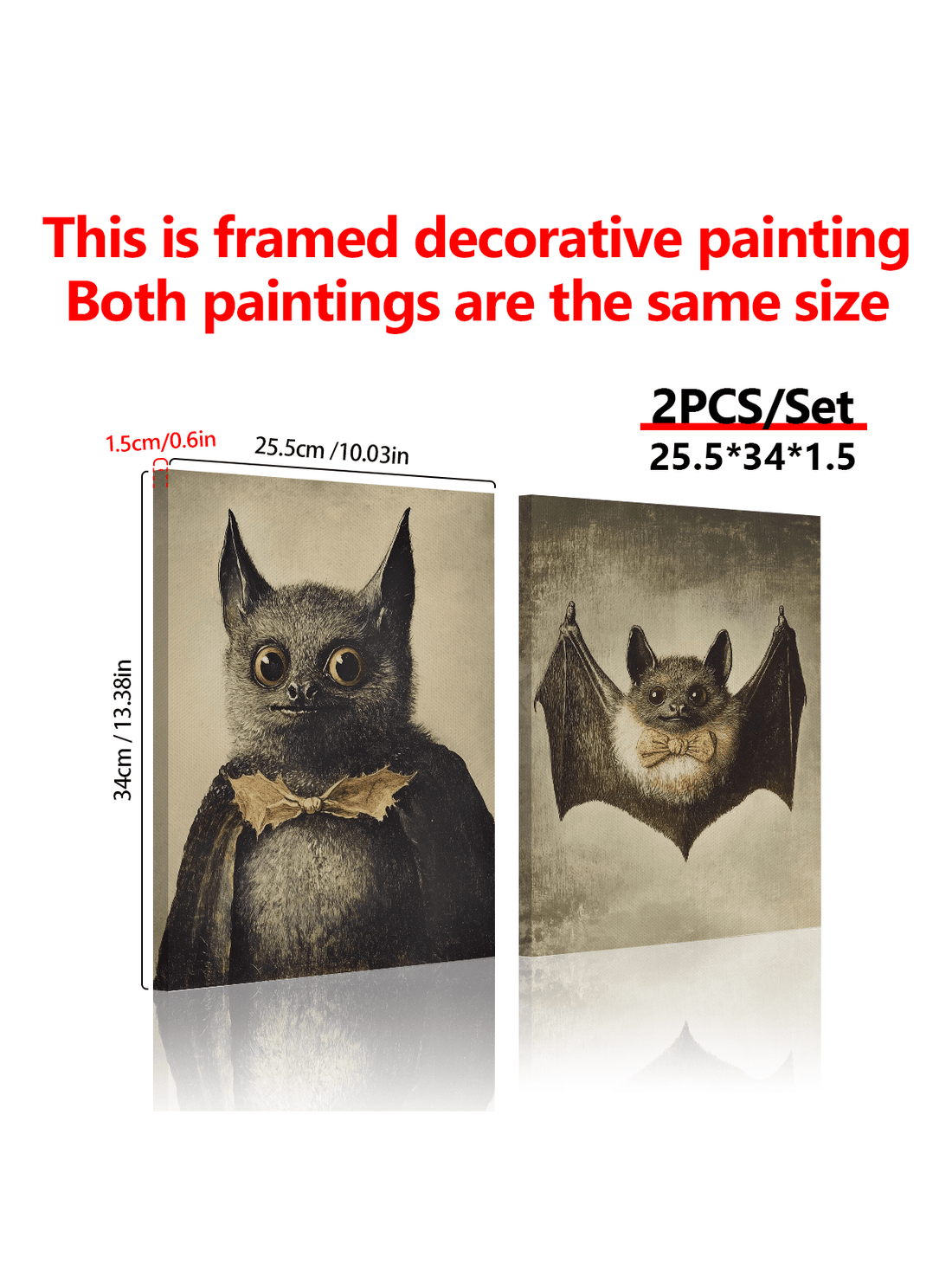 Add a playful touch to your home with this set of two whimsical monster wall art prints featuring funny Halloween bats. Perfect for seasonal decor or year-round charm, these unique prints bring character and a lighthearted vibe to any room. Crafted to stand out, they offer an expert blend of humor and style that enhances your living space with festive personality.