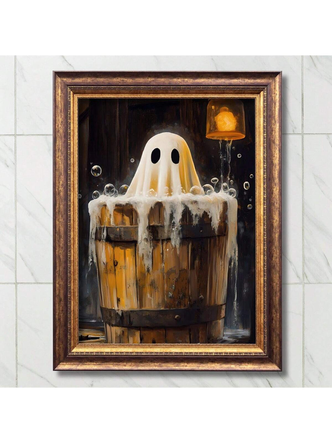 Add a touch of eerie charm to your bathroom this Halloween with the Spooky Vintage Ghost in the Bathtub Canvas Print. This expertly crafted artwork features a classic ghostly figure immersed in a vintage bathtub scene, blending nostalgia with spooky ambiance. Perfect for seasonal decor, it enhances your space with subtle Halloween spirit while maintaining a timeless aesthetic. Durable and easy to hang, this canvas print is an ideal choice for those seeking sophisticated, themed decoration that stands out.