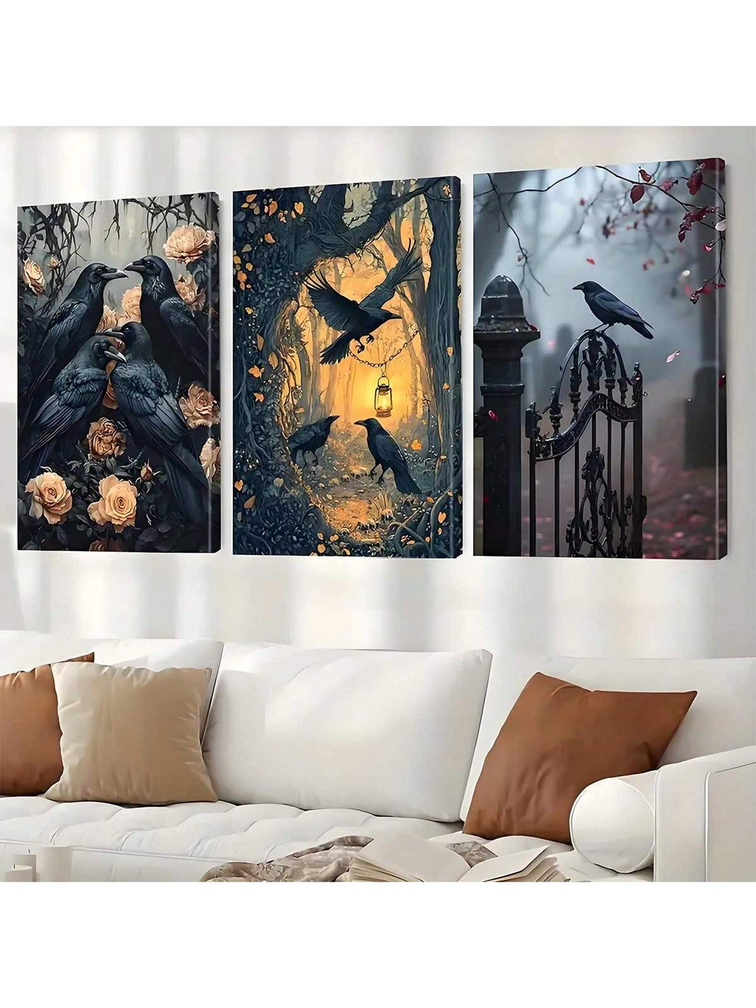 Elevate your living space with the Enchanting Gothic Garden Canvas Art Set, featuring whimsical bird murals that blend gothic charm with natural elegance. This expertly crafted set adds a sophisticated, artistic touch to any room, perfect for those seeking unique and stylish home décor. Each canvas captures intricate details and moody tones, creating a captivating atmosphere that complements both modern and classic interiors. Ideal for art enthusiasts who appreciate refined design and a hint of mystery in t